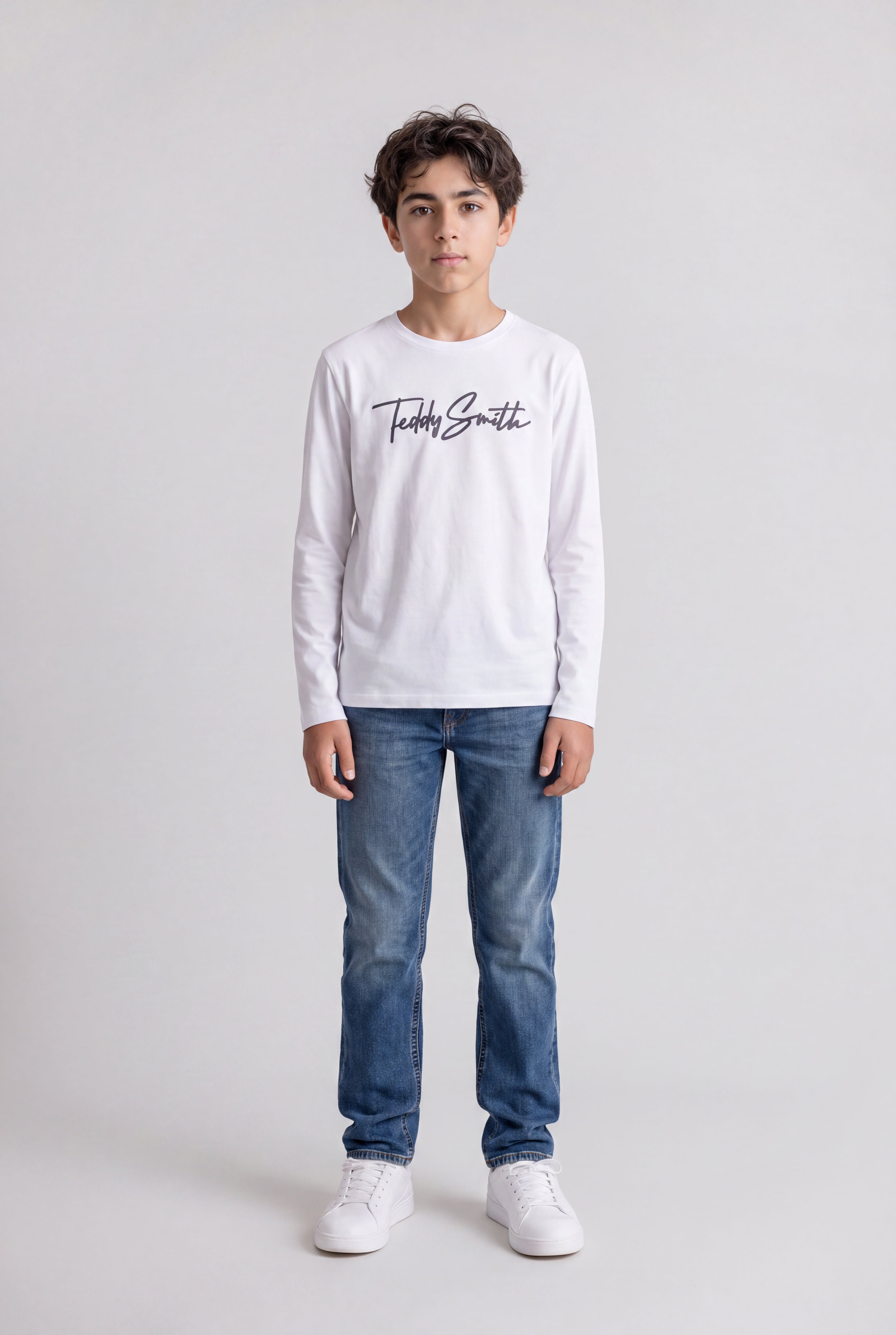 Teddy Smith Evan ML JR t-shirt blanc manches longues