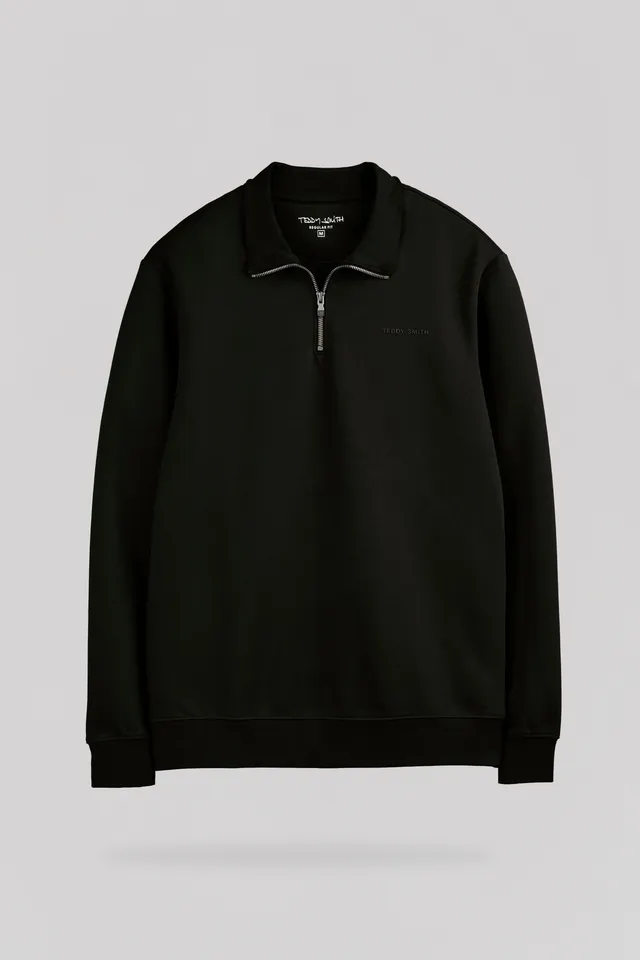 Teddy Smith S-Loan sweat col camionneur noir coton