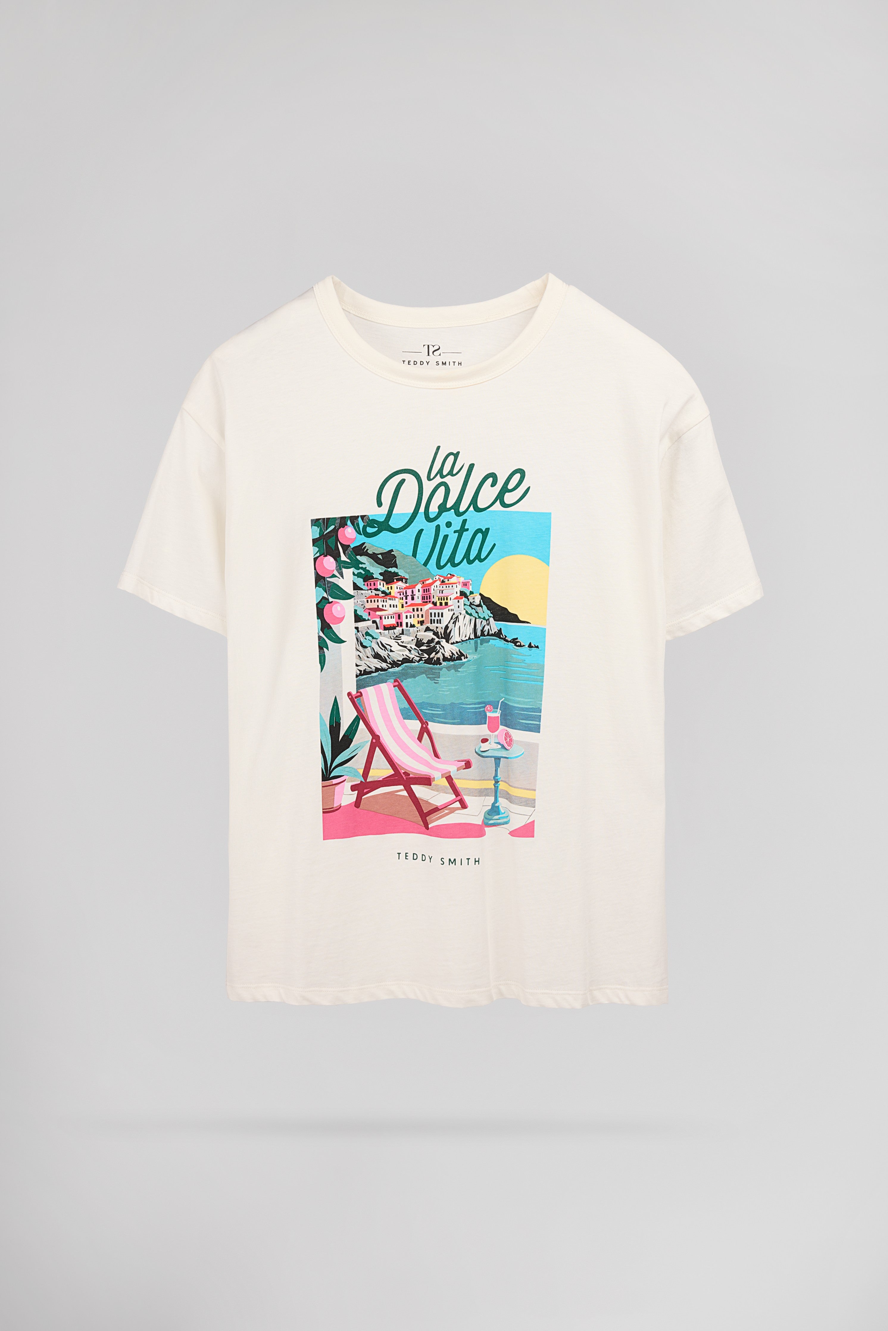 Teddy Smith T-Positano t-shirt femme blanc oversize