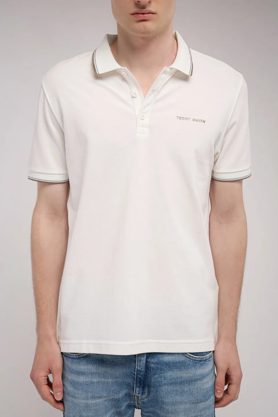 Teddy Smith Pasian 2 polo homme middle white droit
