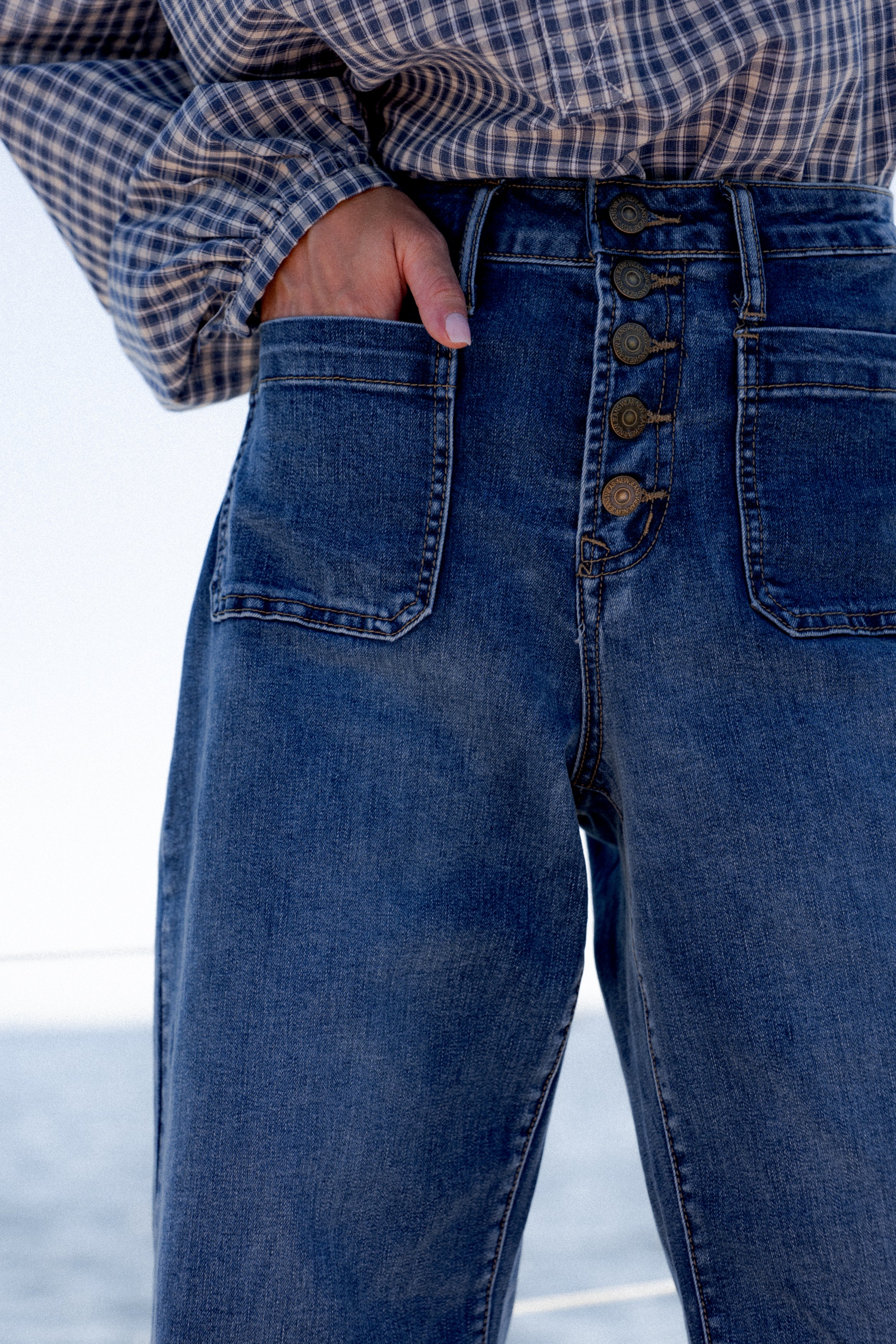Maison Onado Thaïs jean wide leg taille haute