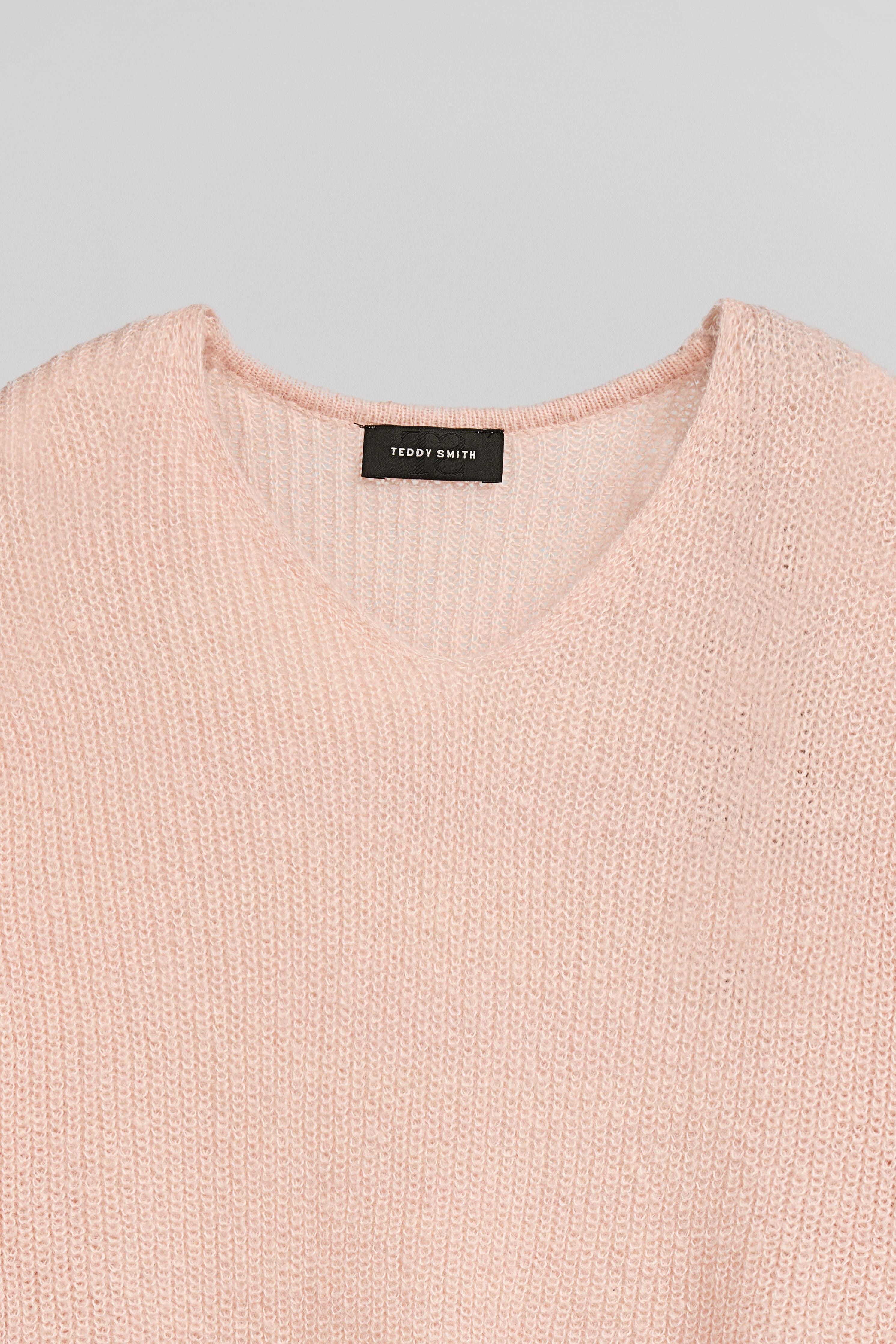 Teddy Smith P-Mag Jr pull col V rose pâle fille