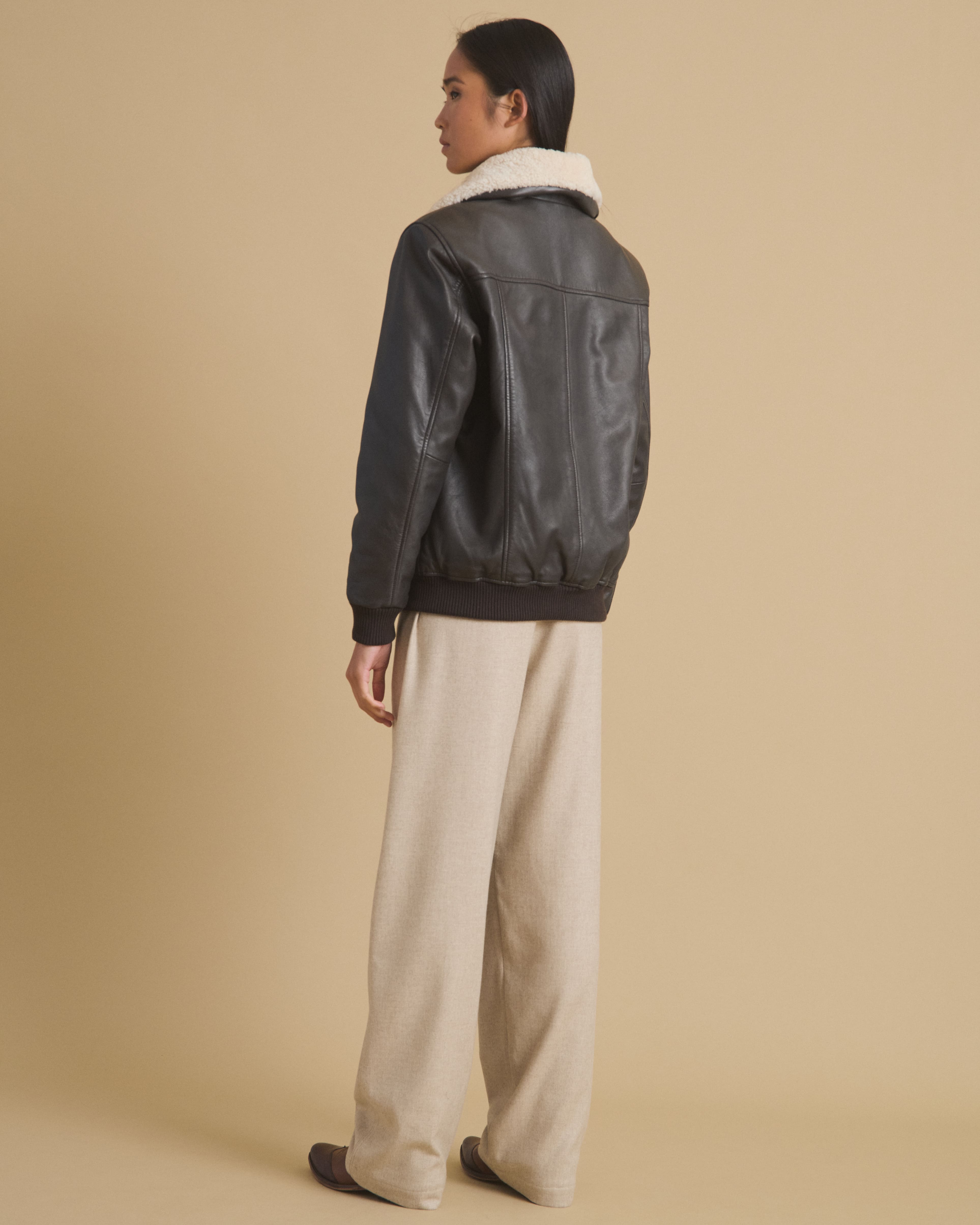DIEGA Bombero blouson aviateur cuir chocolat