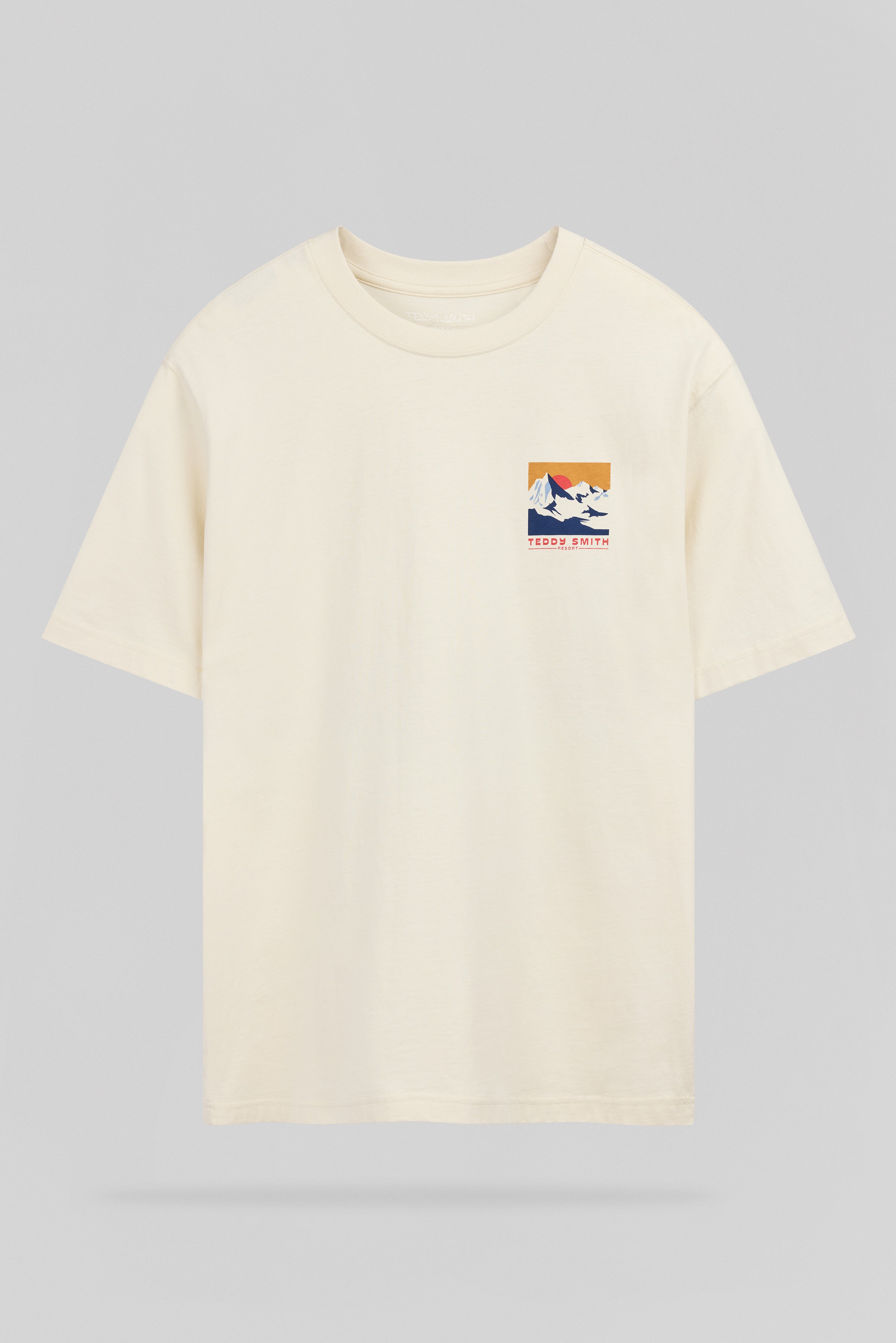 Teddy Smith T-Mountain MC t-shirt ample cream montagne