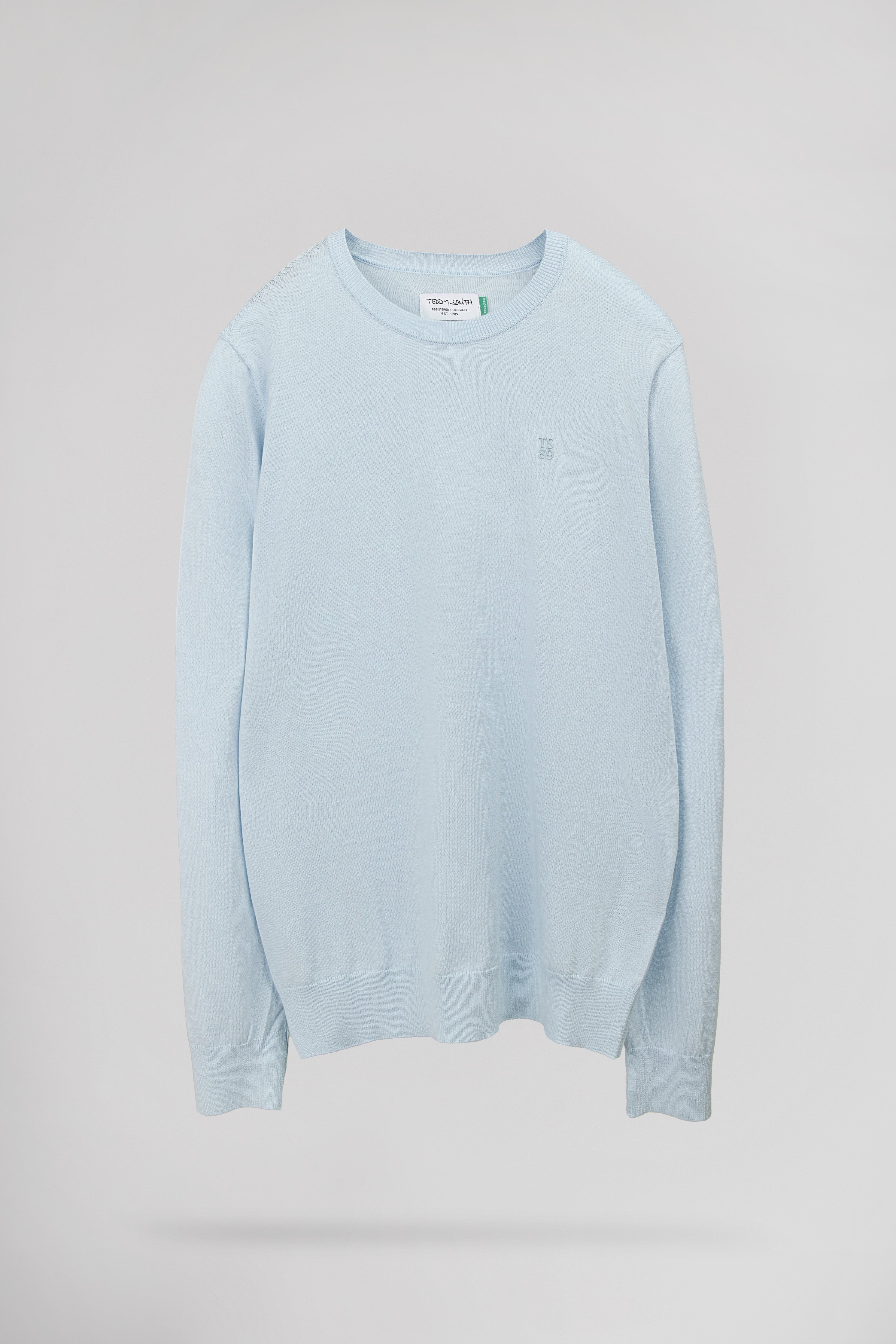 Teddy Smith P-Martino pull col rond bleu pastel homme