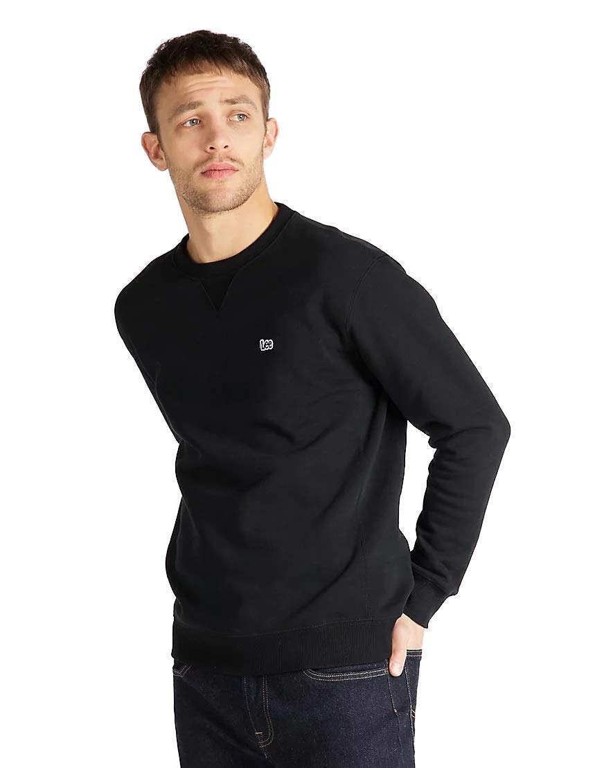 Lee Patch Crew SWS sweat homme noir coupe regular