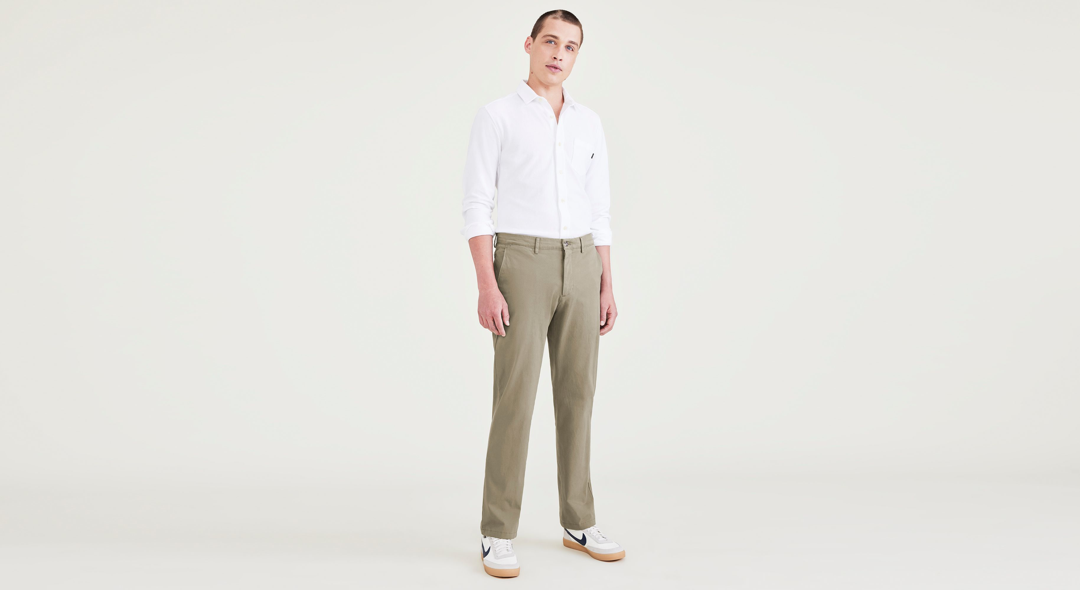 Dockers Crafted Khaki Slim Fit chino camouflage vert stretch