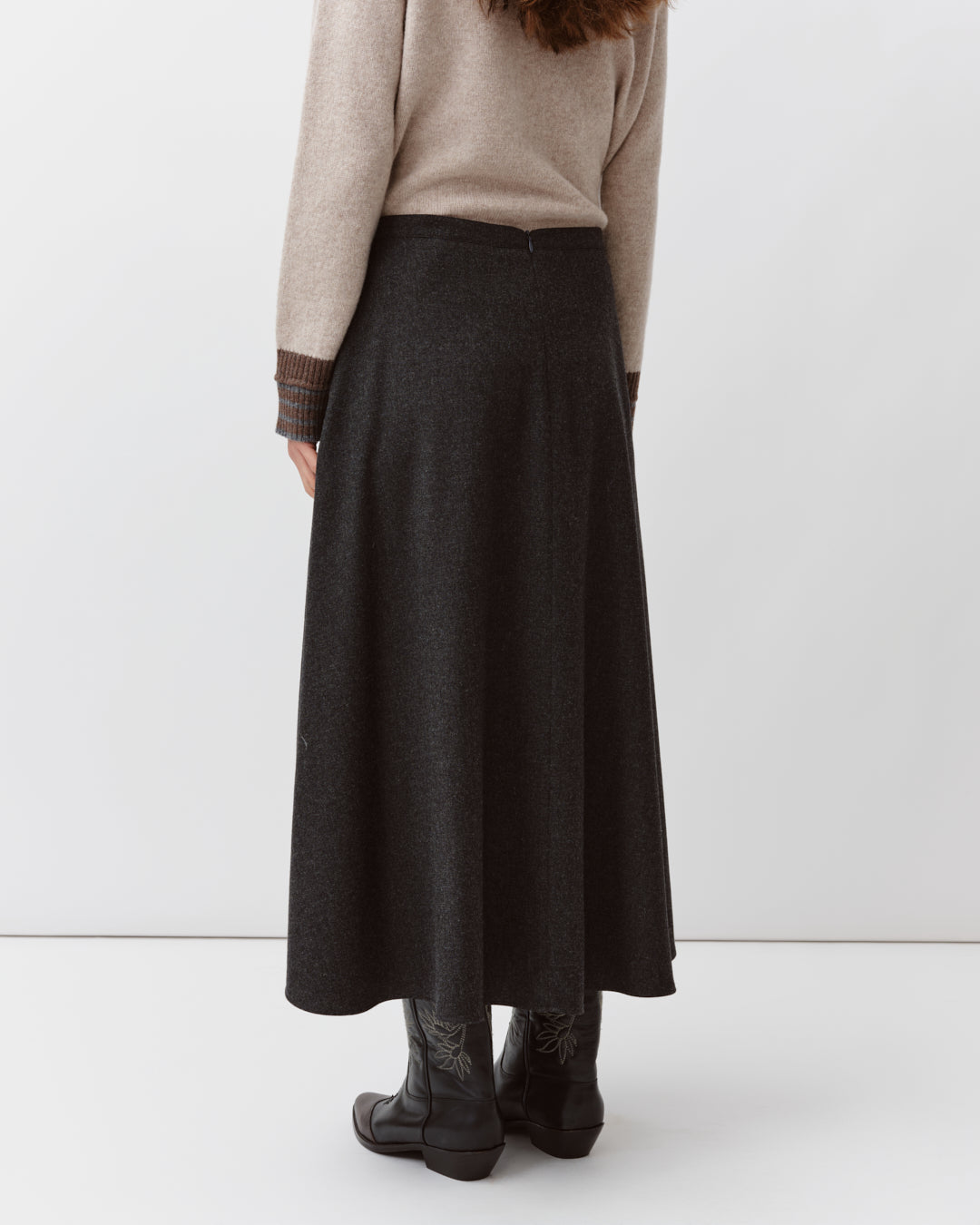 DIEGA JONICO jupe longue anthracite fluide
