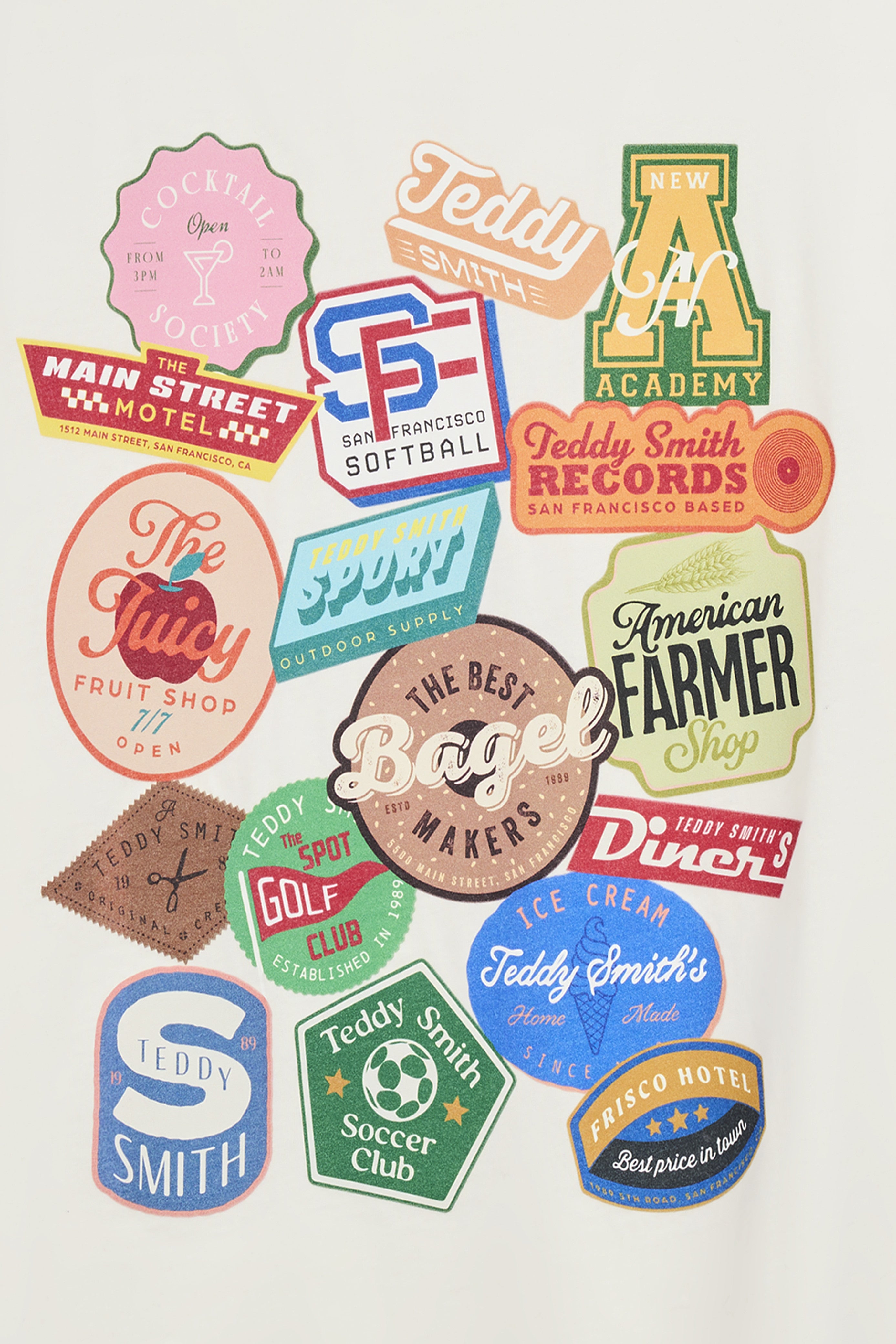 Teddy Smith T-Badges MC t-shirt ample middle white coton