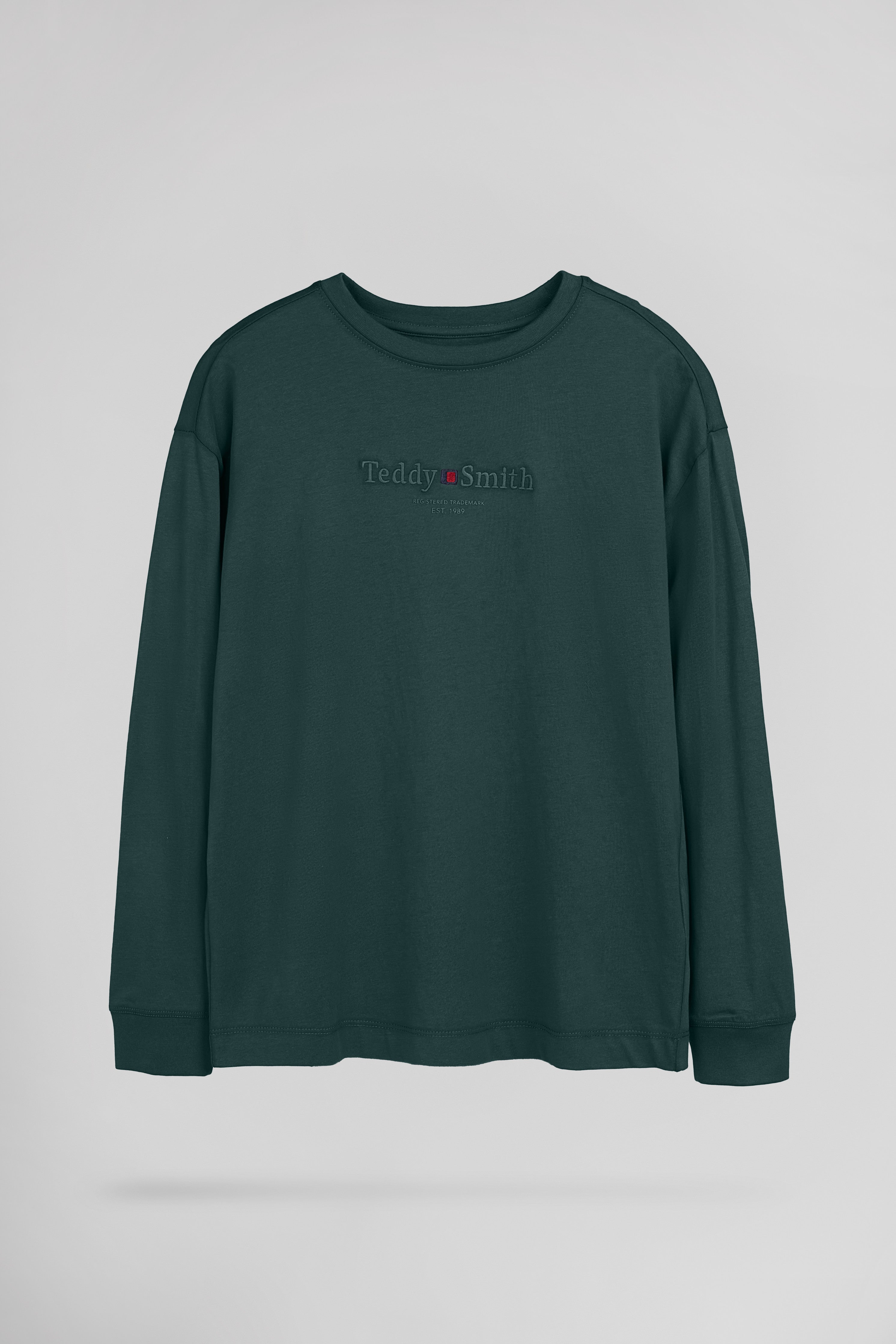 Teddy Smith T-Jim ML Jr T-shirt Vert Pin Garçon Coton