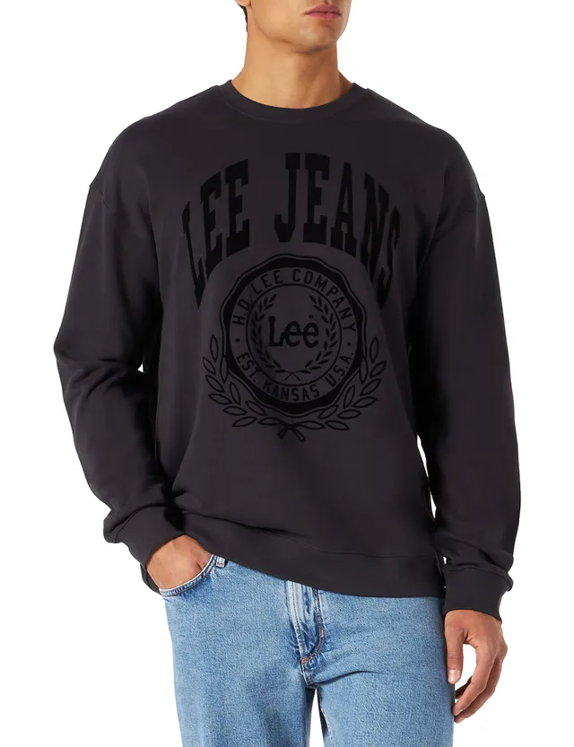 Lee Crew Seasonal sweat homme noir délavé XL