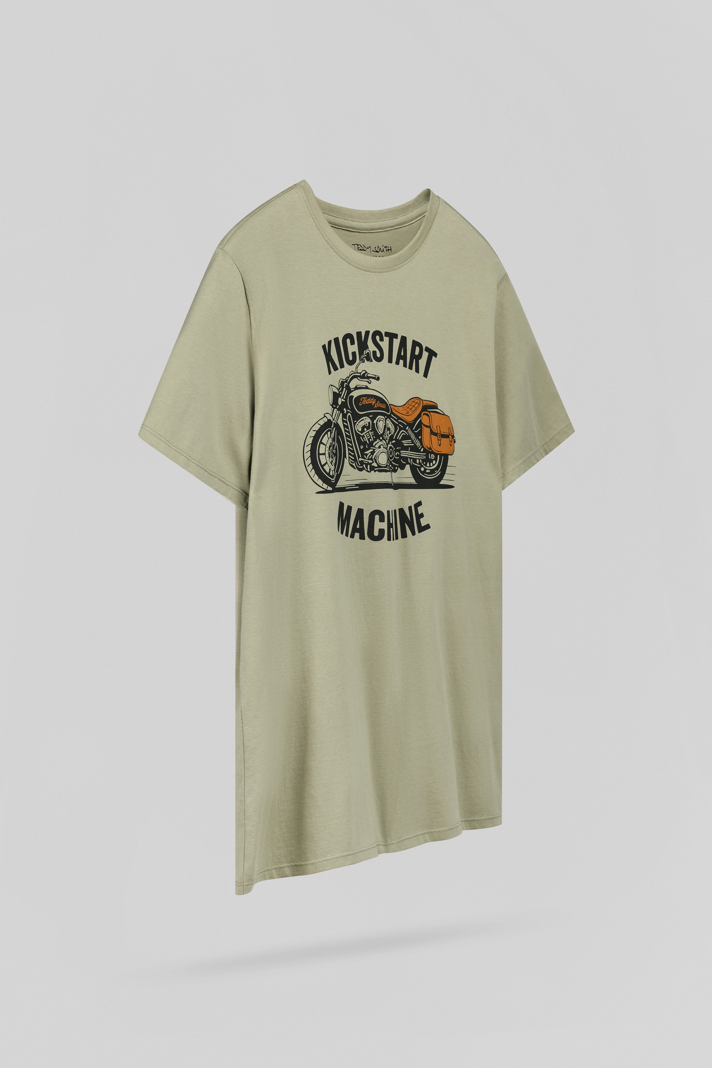 Teddy Smith T-Carso MC Bleach Kaki t-shirt moto coton