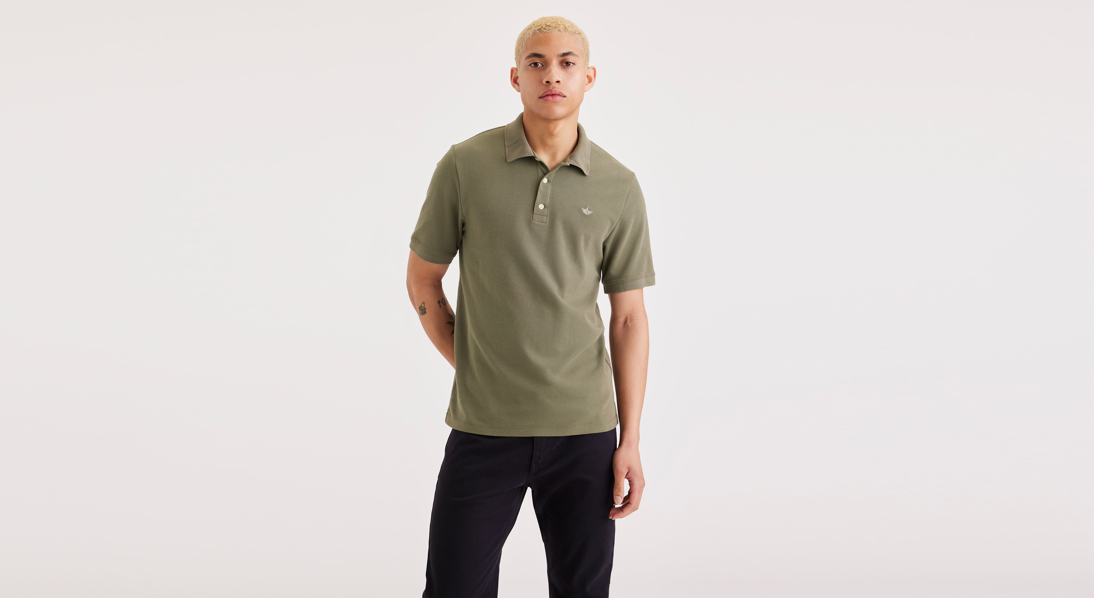 Dockers Original Polo slim vert camo coton classique