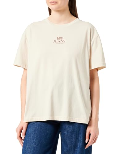 Lee Graphic Crew T-shirt femme beige soy bean col ras-du-cou