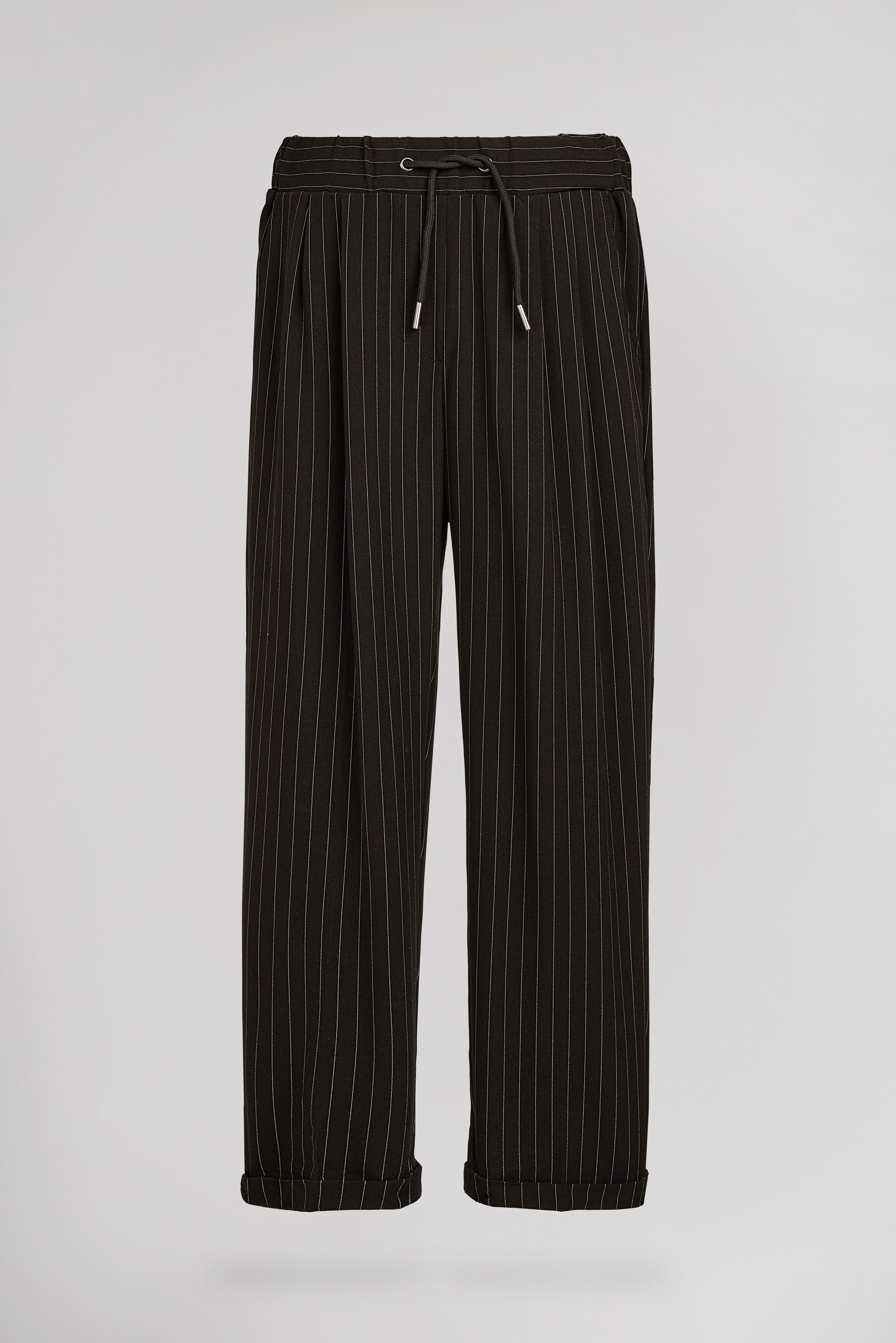 Teddy Smith Rayé JR Pantalon Fille Noir À Rayures