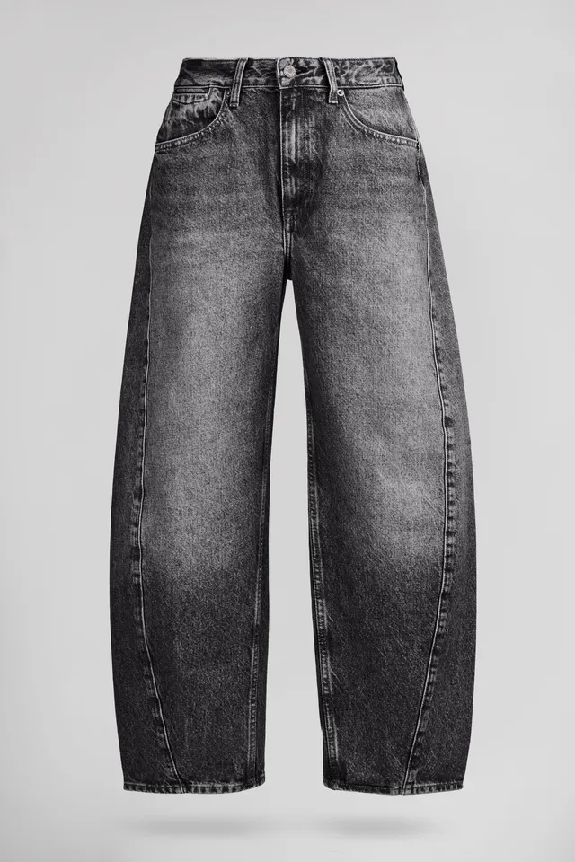 Teddy Smith Bea Black Used jean barrel femme coton