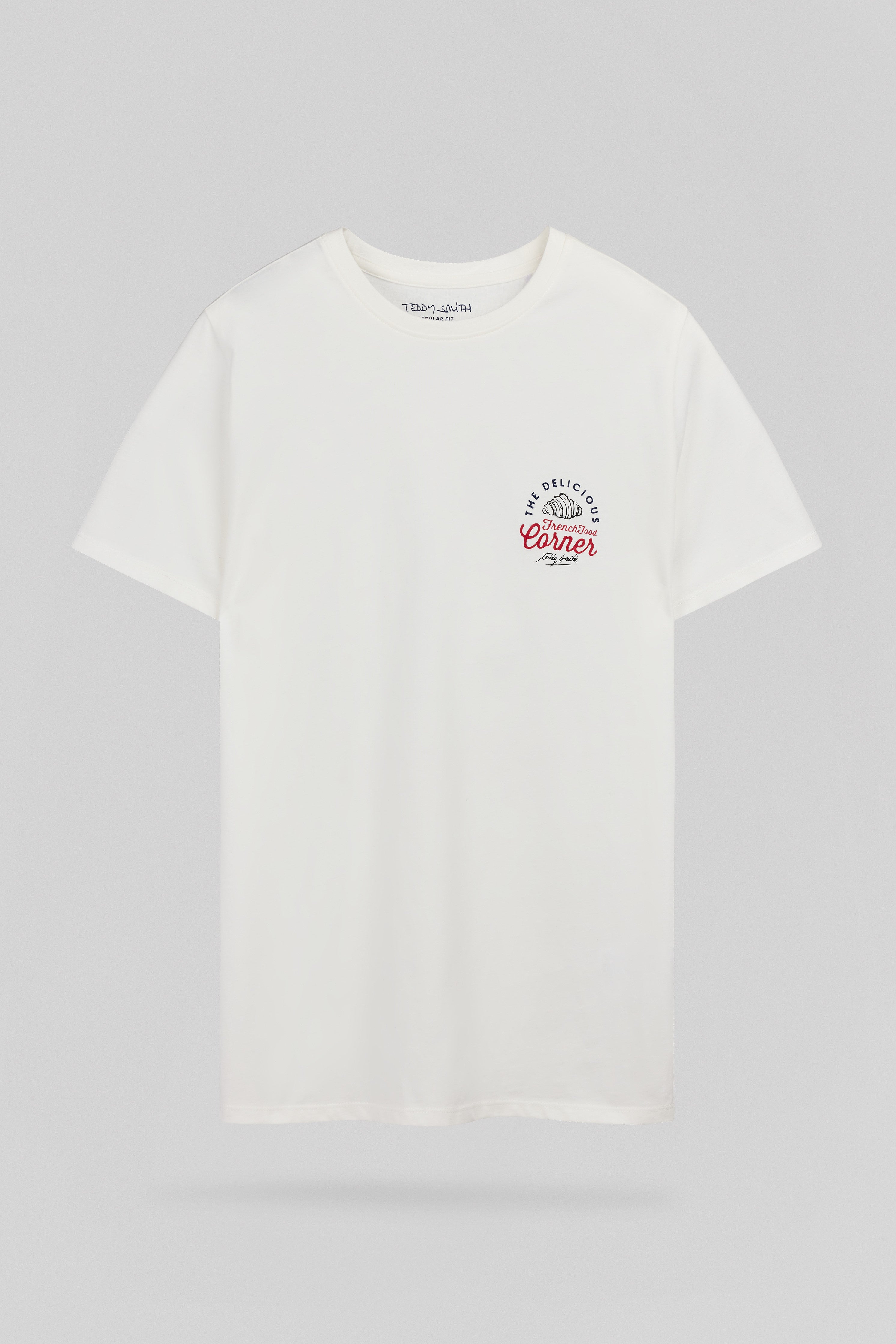Teddy Smith T-Corner MC t-shirt homme blanc imprimé café
