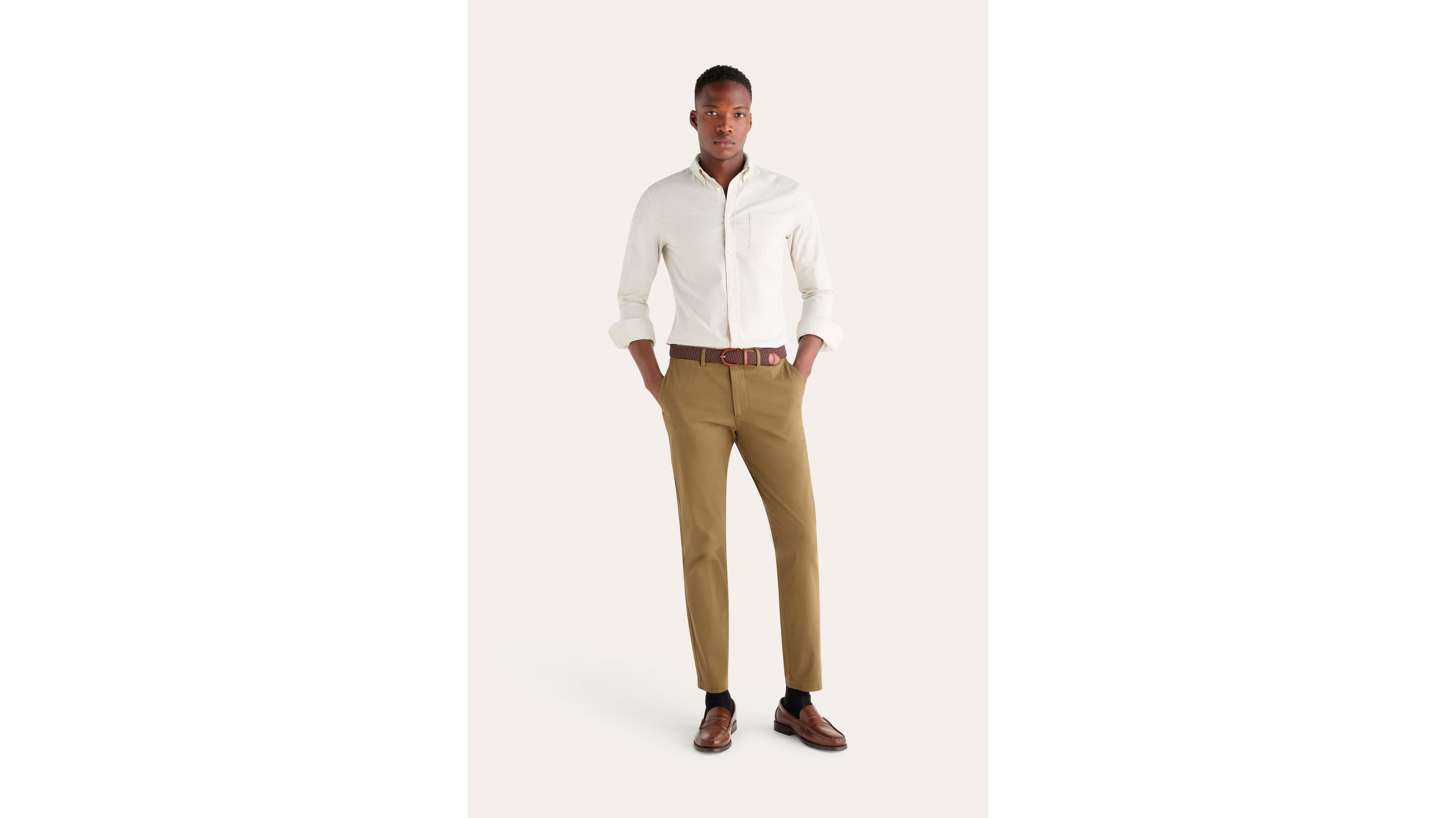 Dockers Oxford chemise slim jaune stretch