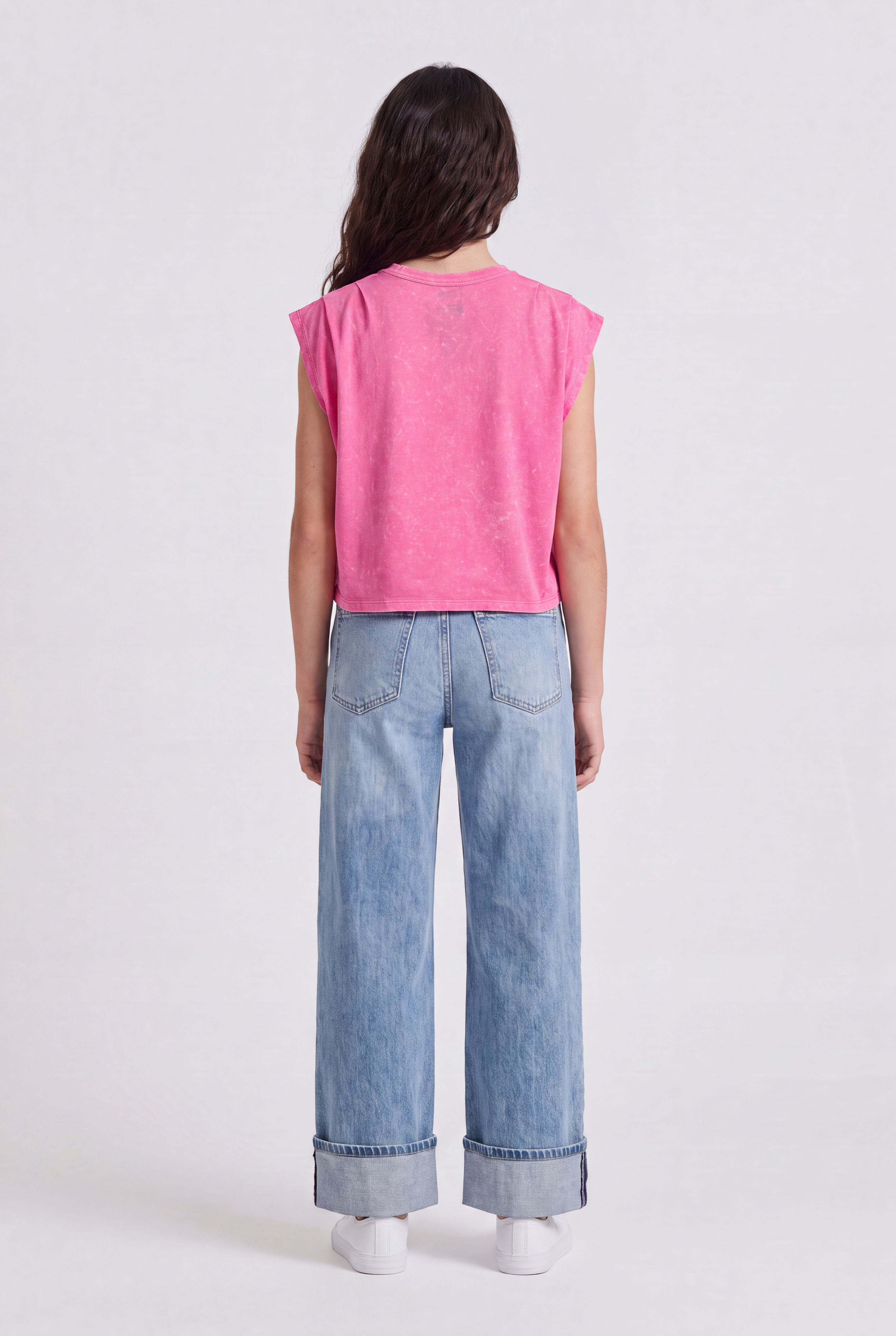 Teddy Smith T-Tany MC JR débardeur fushia coton vintage