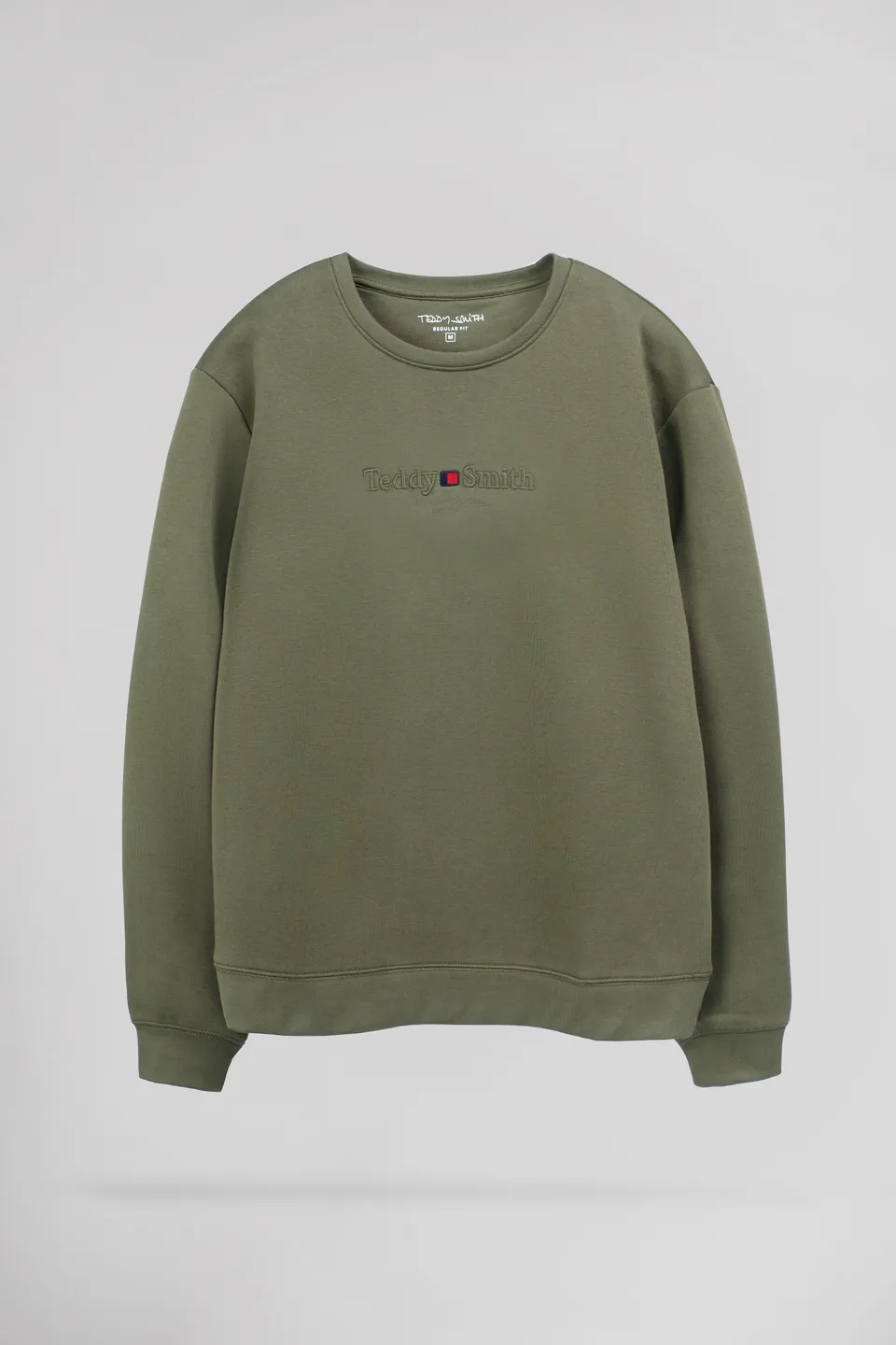 Teddy Smith S-Jim sweat col rond dusty kaki chaud