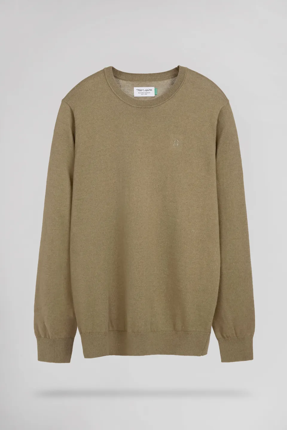 Teddy Smith P-Martino pull ajusté beige col rond