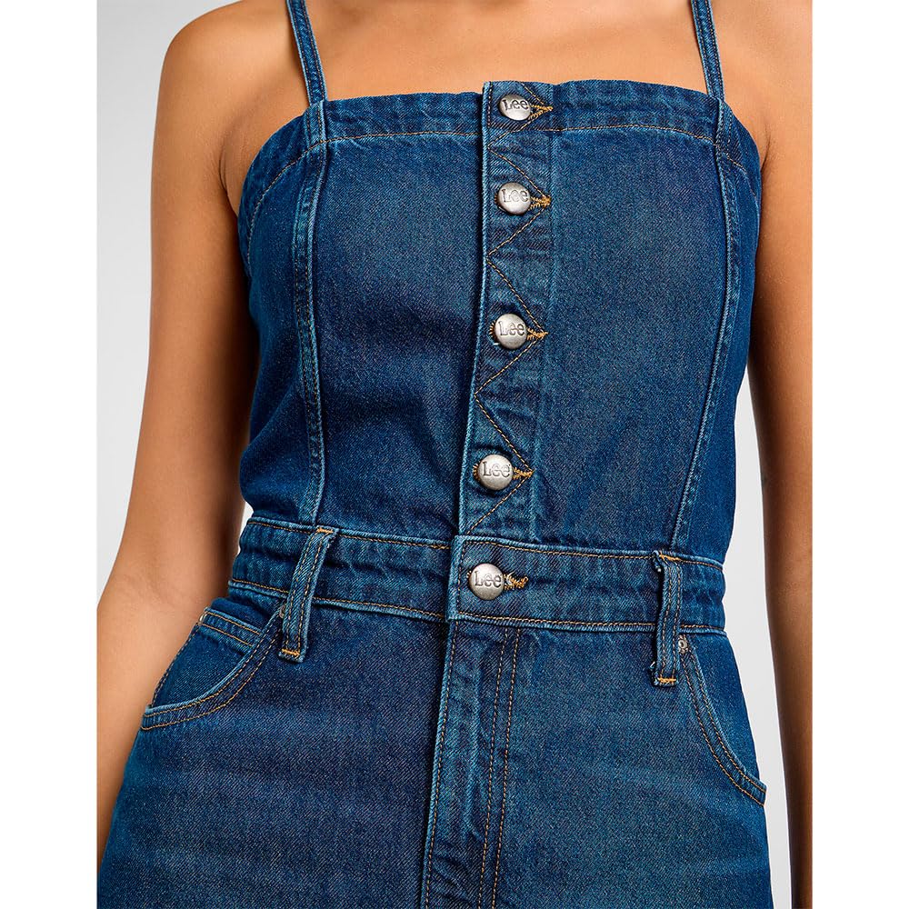 Lee Maxi Denim Dress robe femme Dark Fusion denim