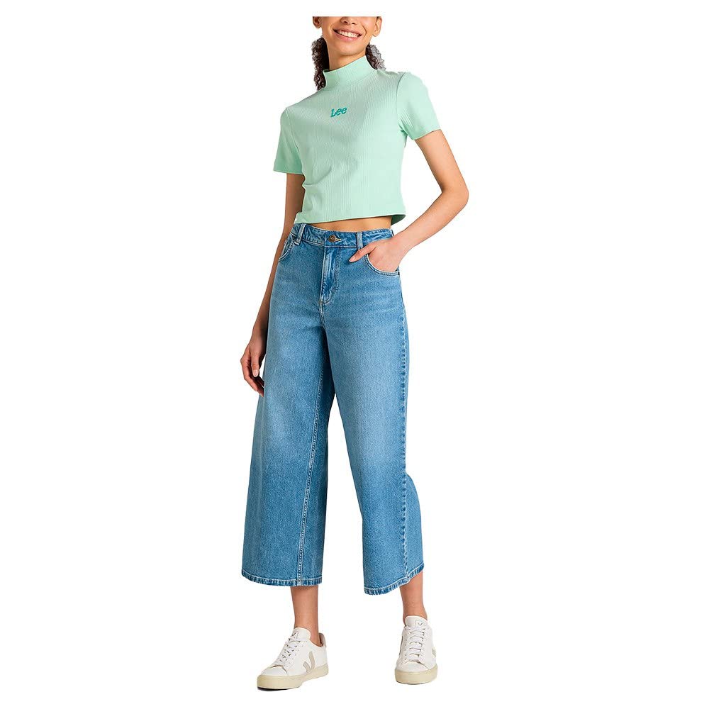 Lee Jody Straight Crop Jean Femme Bleu Borrowed