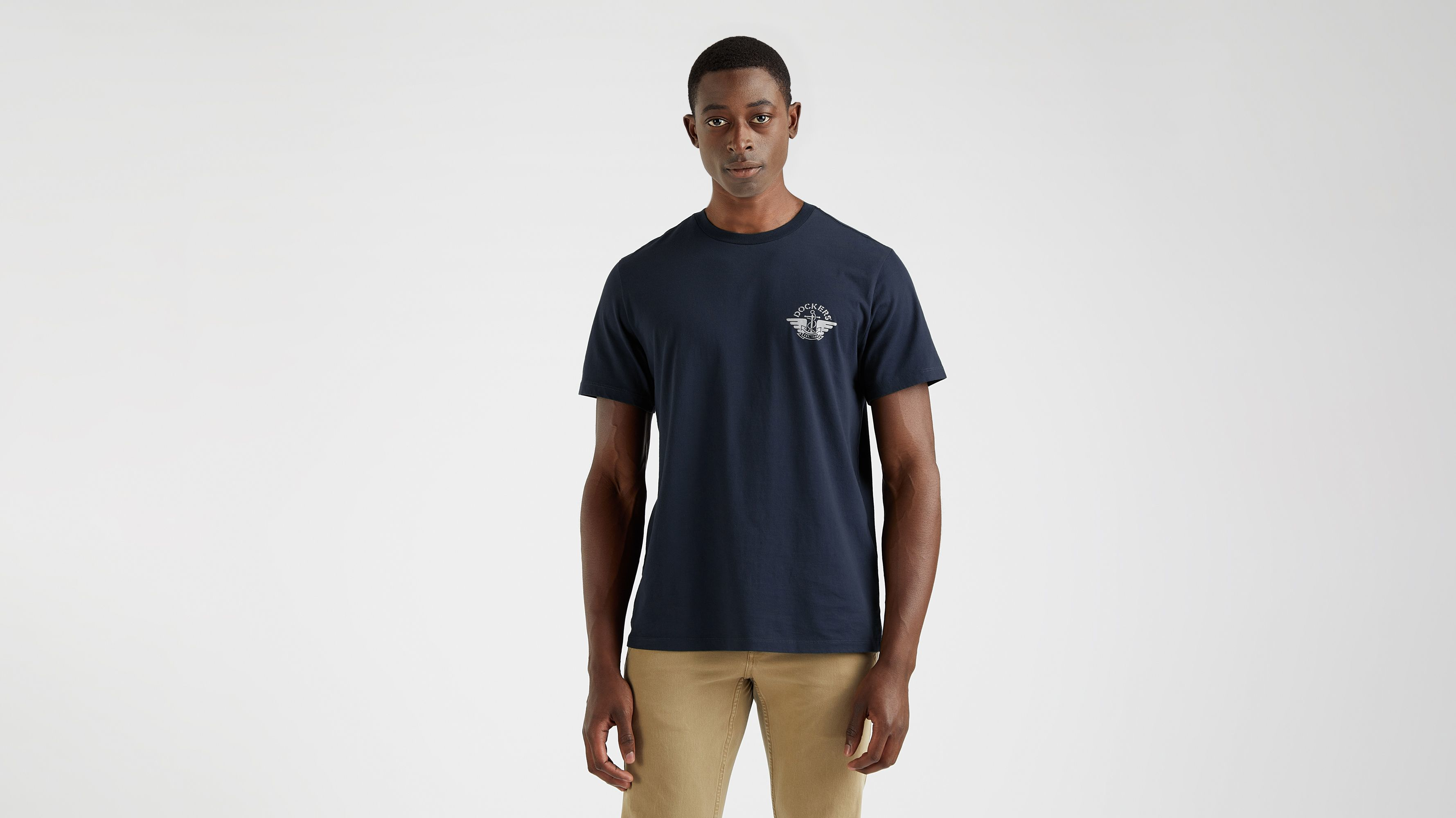 Dockers Logo tee-shirt slim bleu coton