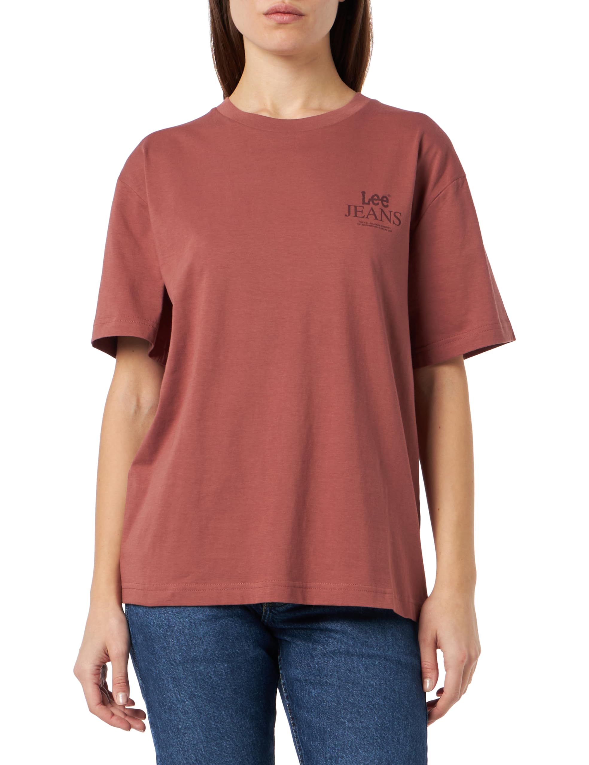 Lee Graphic Crew T-shirt femme beige soy bean col ras-du-cou