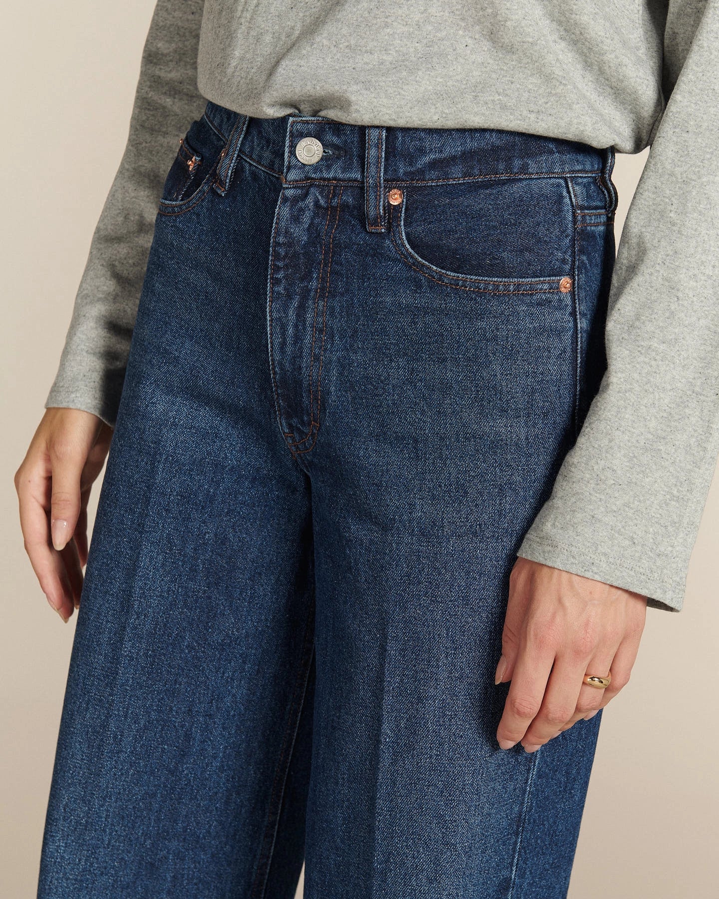 Labdip Sully Long jean droit large bleu stone taille haute