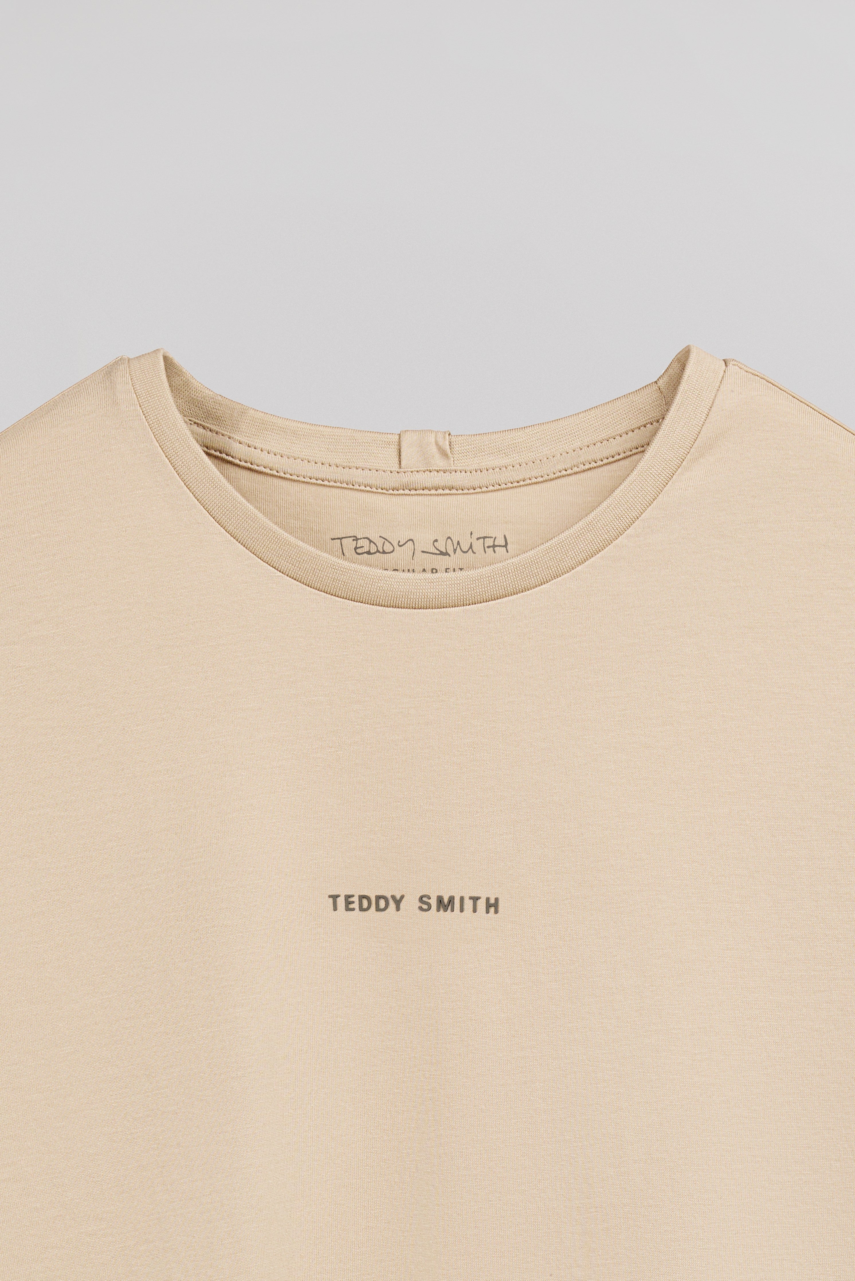 Teddy Smith T-Soy 2 MC t-shirt Soft Grège uni coton