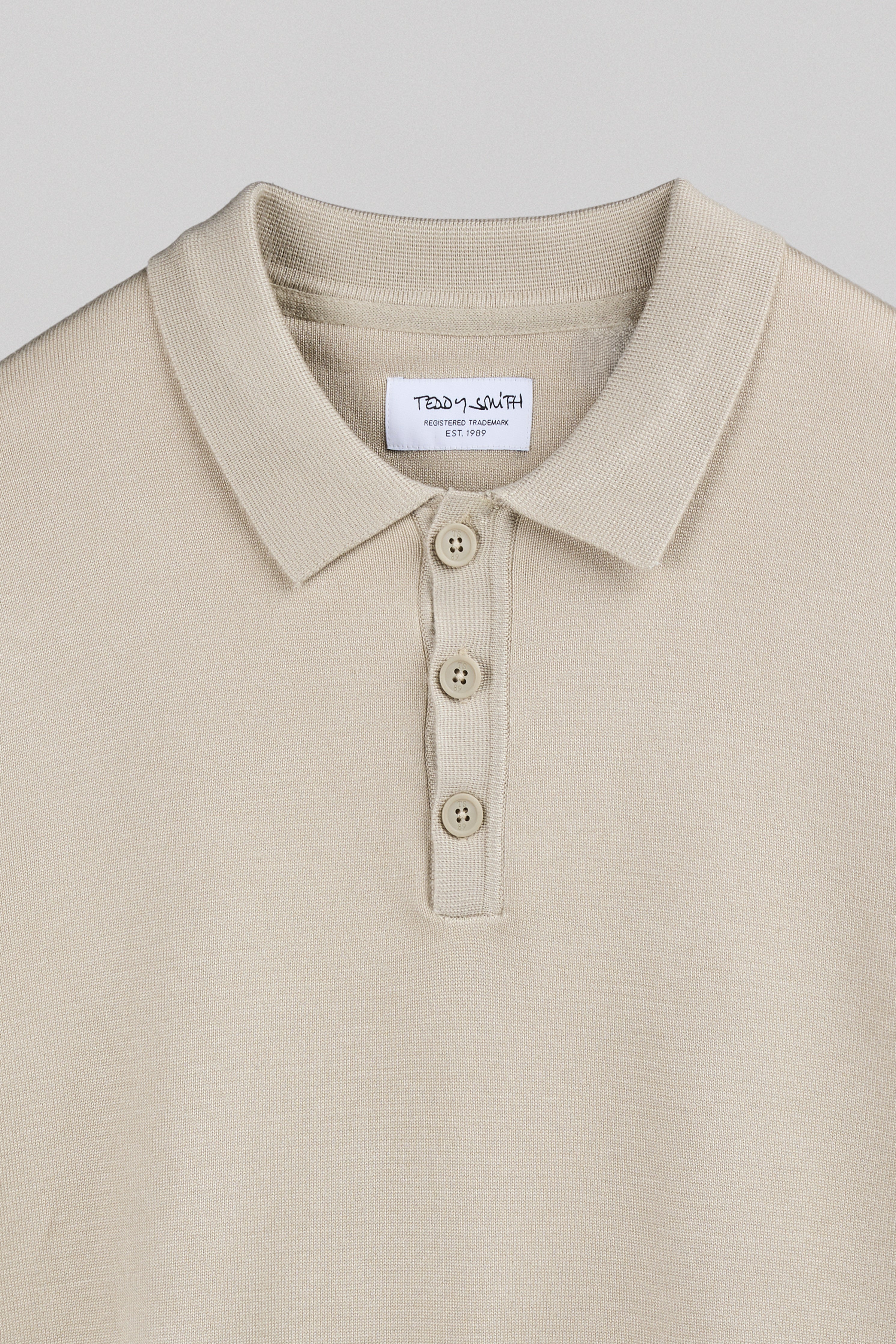 Teddy Smith P-Nitty ML polo manches longues beige coupe droite