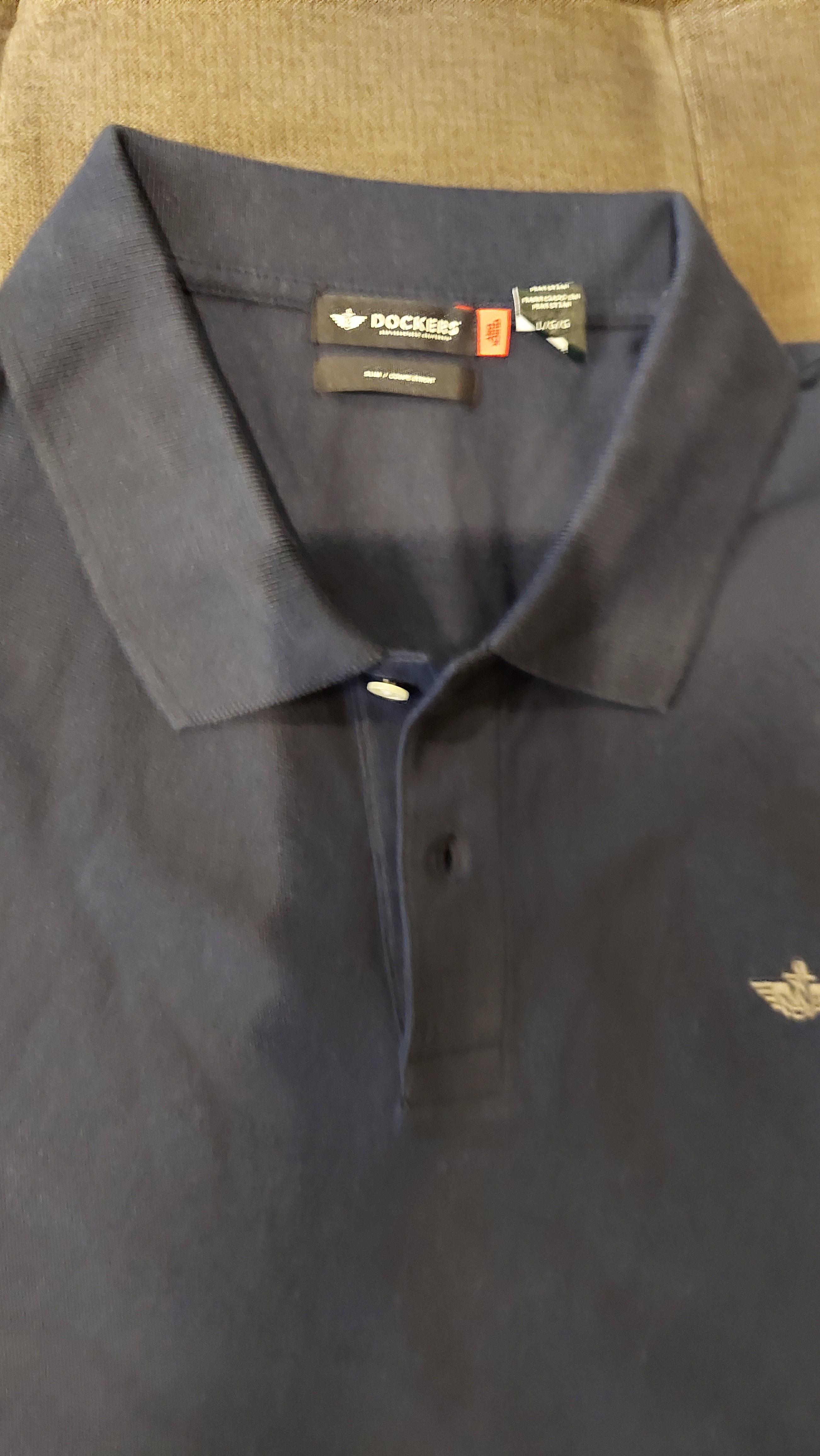 Dockers Pique Polo Slim Fit polo bleu piqué