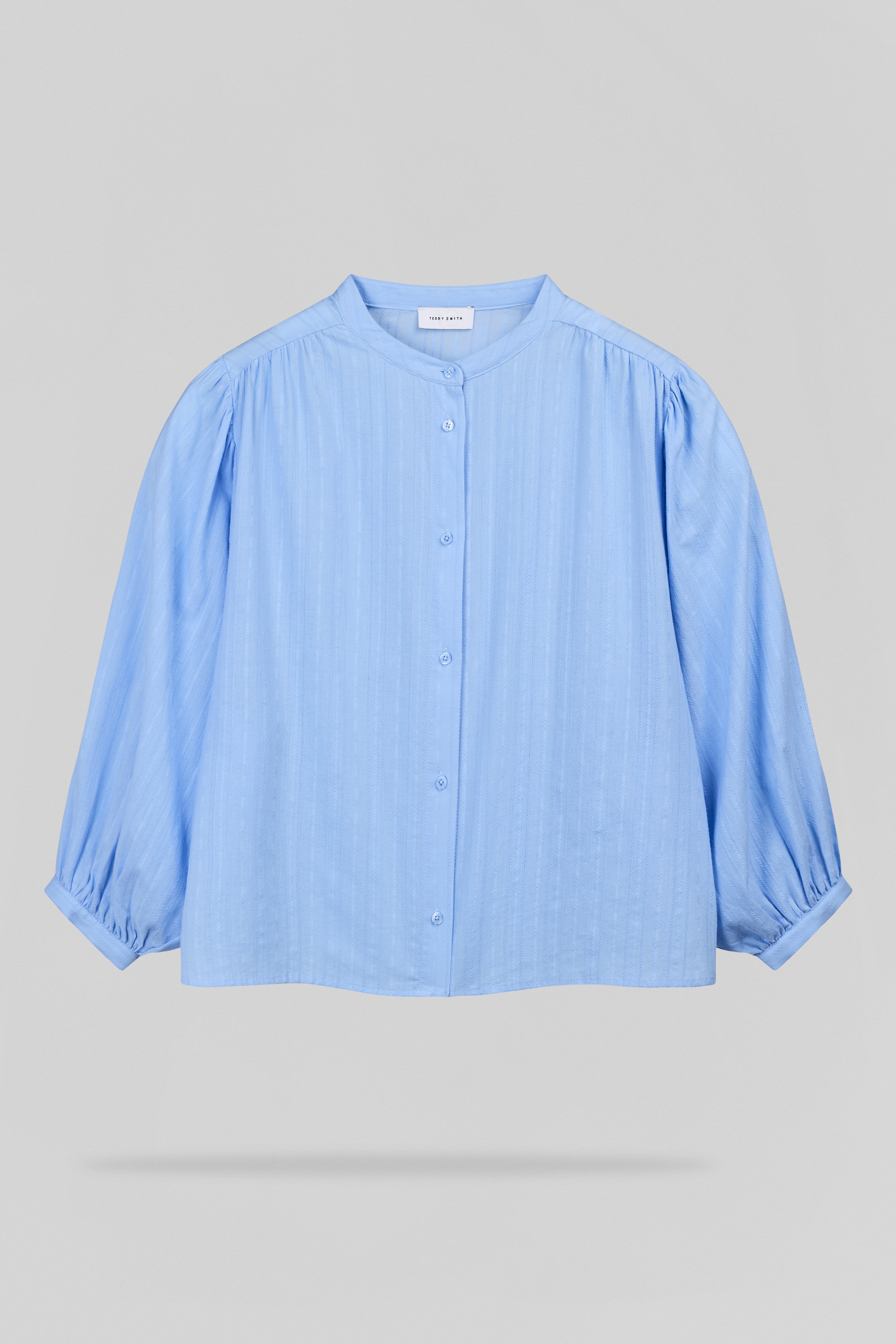 TEDDY SMITH C-APOLINE ML chemise bleu ciel coton ample