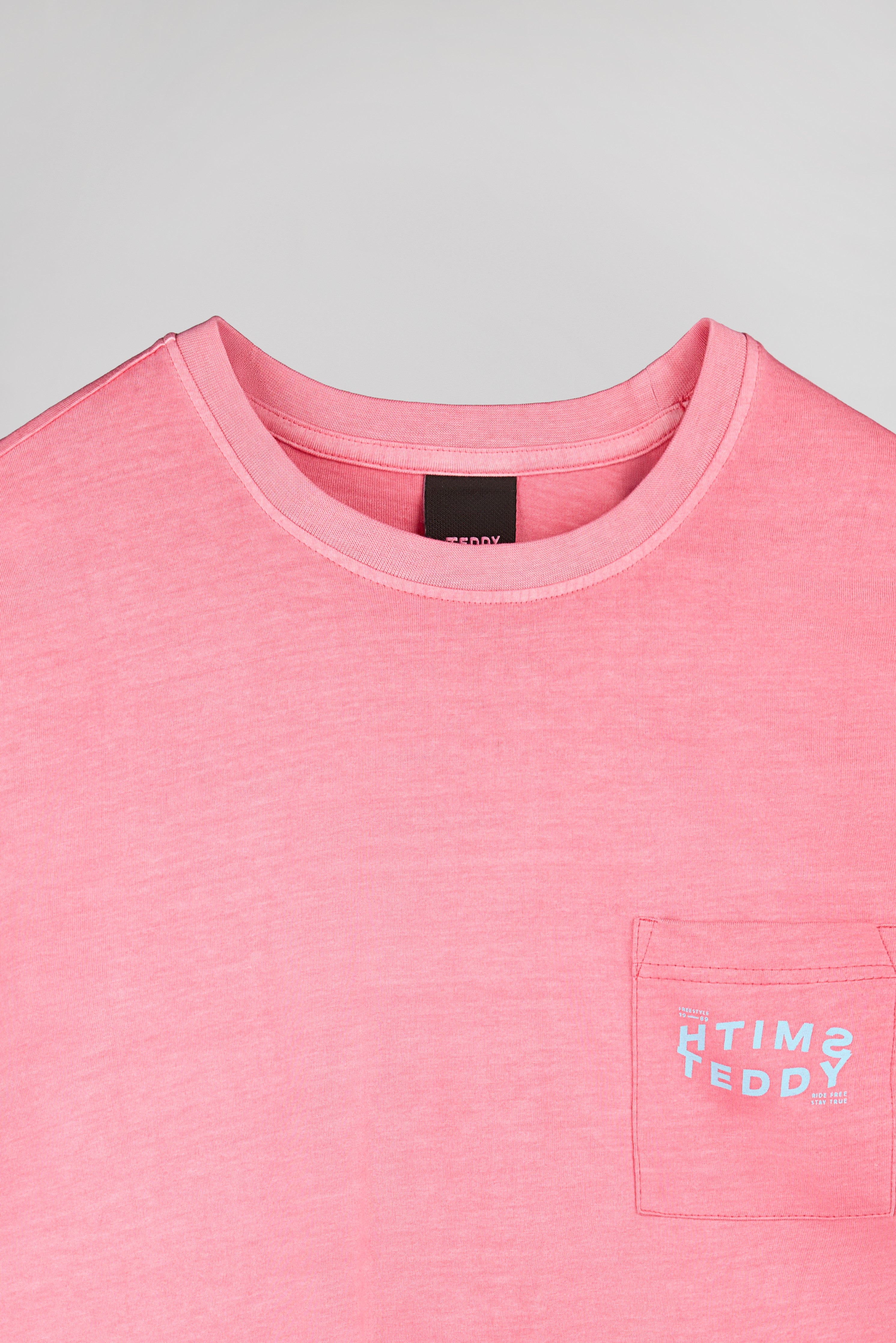 Teddy Smith T-Squad MC t-shirt homme rose vif délavé