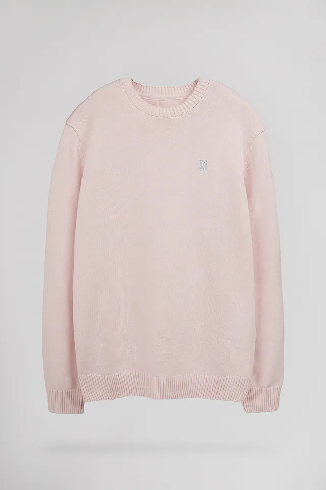 Teddy Smith P-Jimmy Pink Shirt pull homme coton col rond