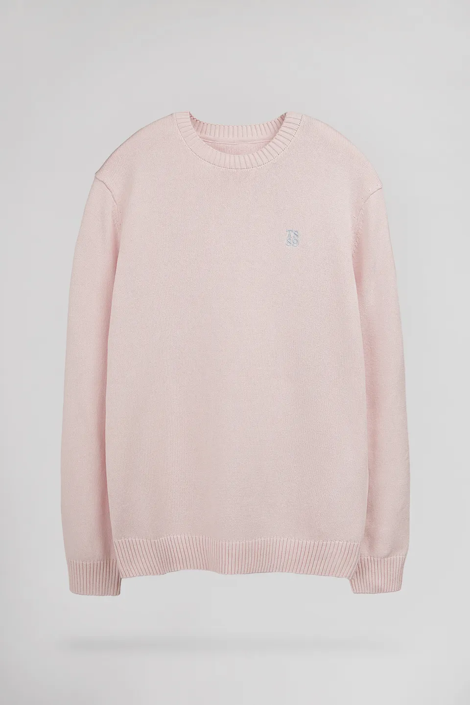 Teddy Smith P-Jimmy Pink Shirt pull homme coton col rond