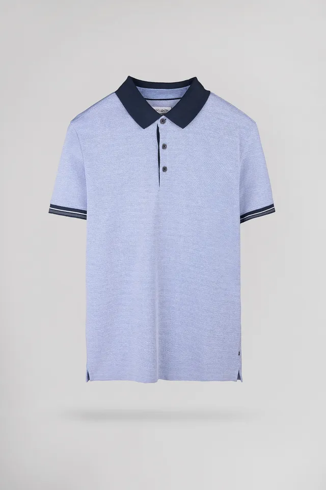 Teddy Smith P-Goldwin MC polo bleu pastel jacquard