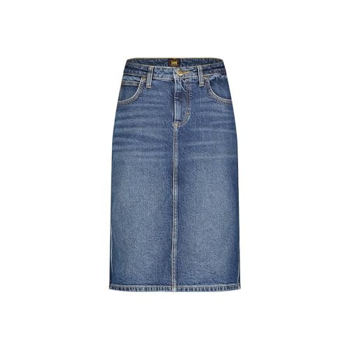 Lee Midi jupe jean femme Dark Glamour 31W taille haute