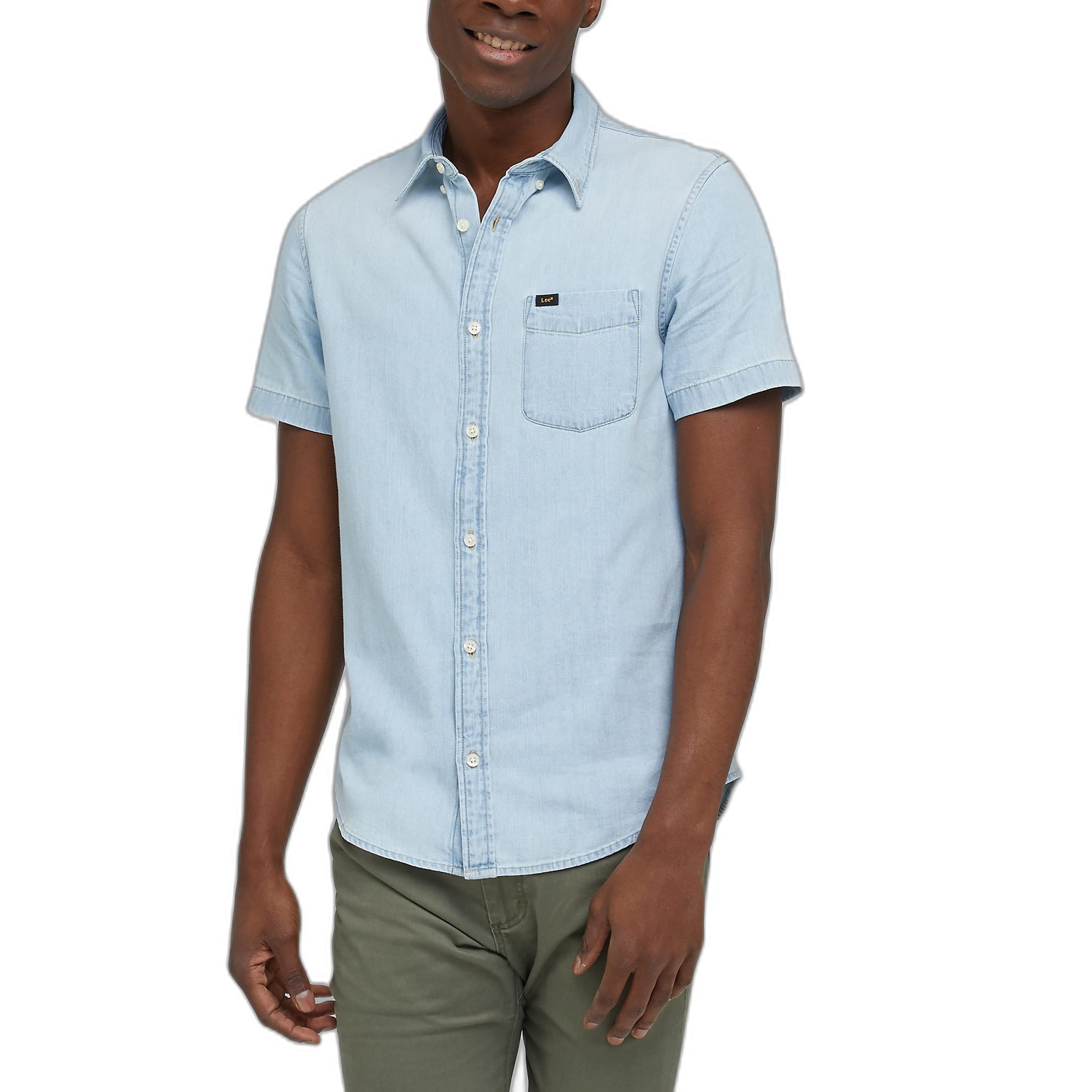Lee Button Down t-shirt homme Monaco bleu marine