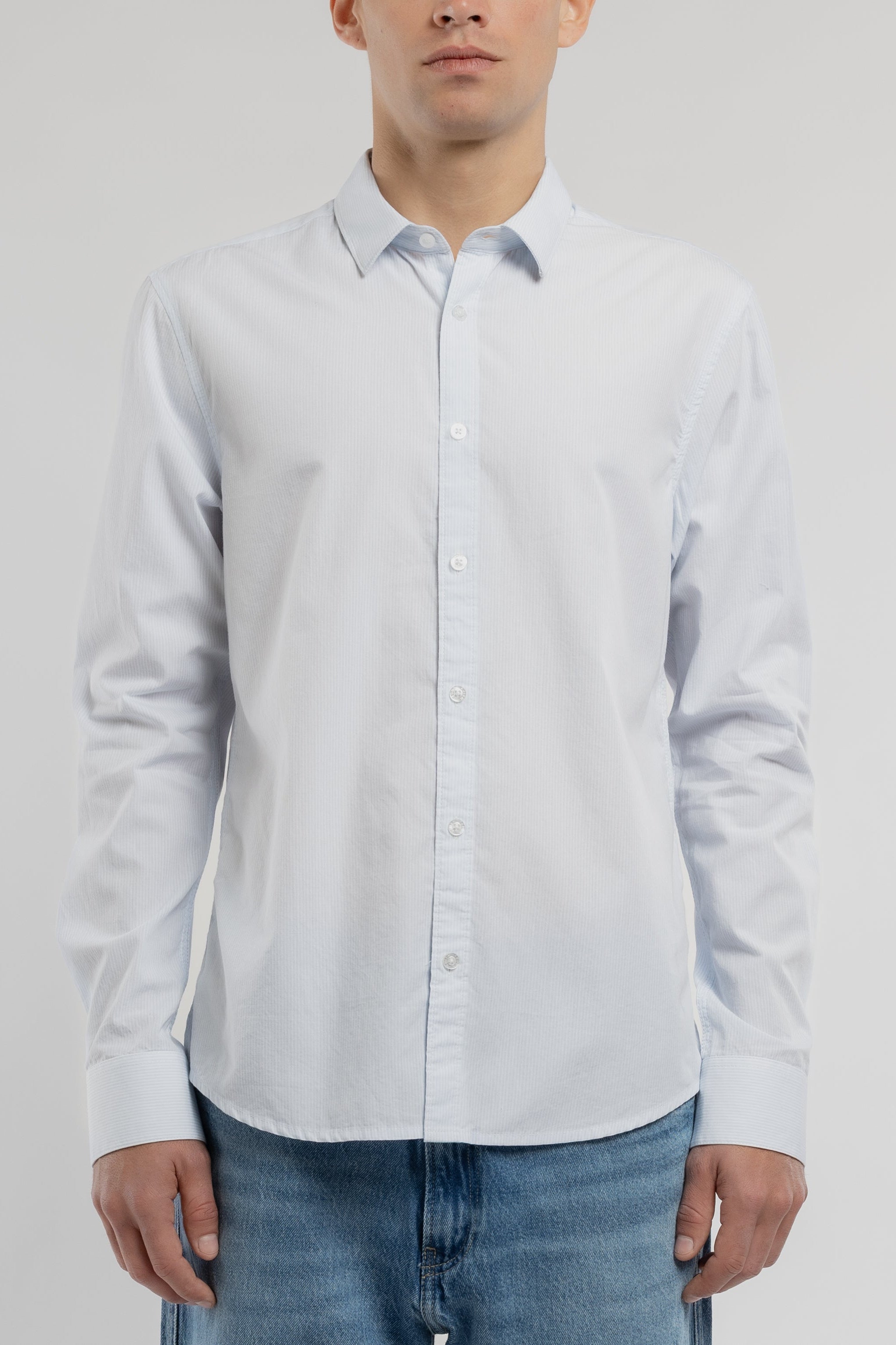 Teddy Smith Carton ML Chemise homme bleu rayé