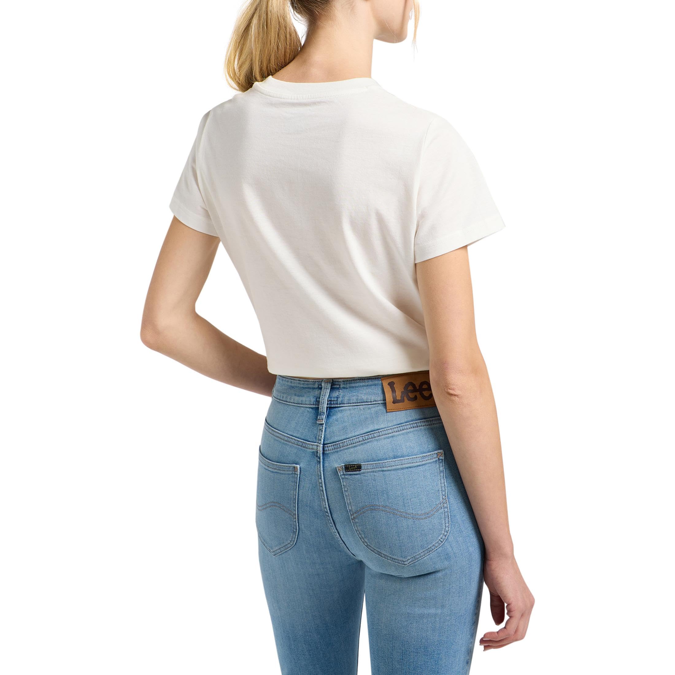 Lee Small Logo Tee t-shirt femme écru coton