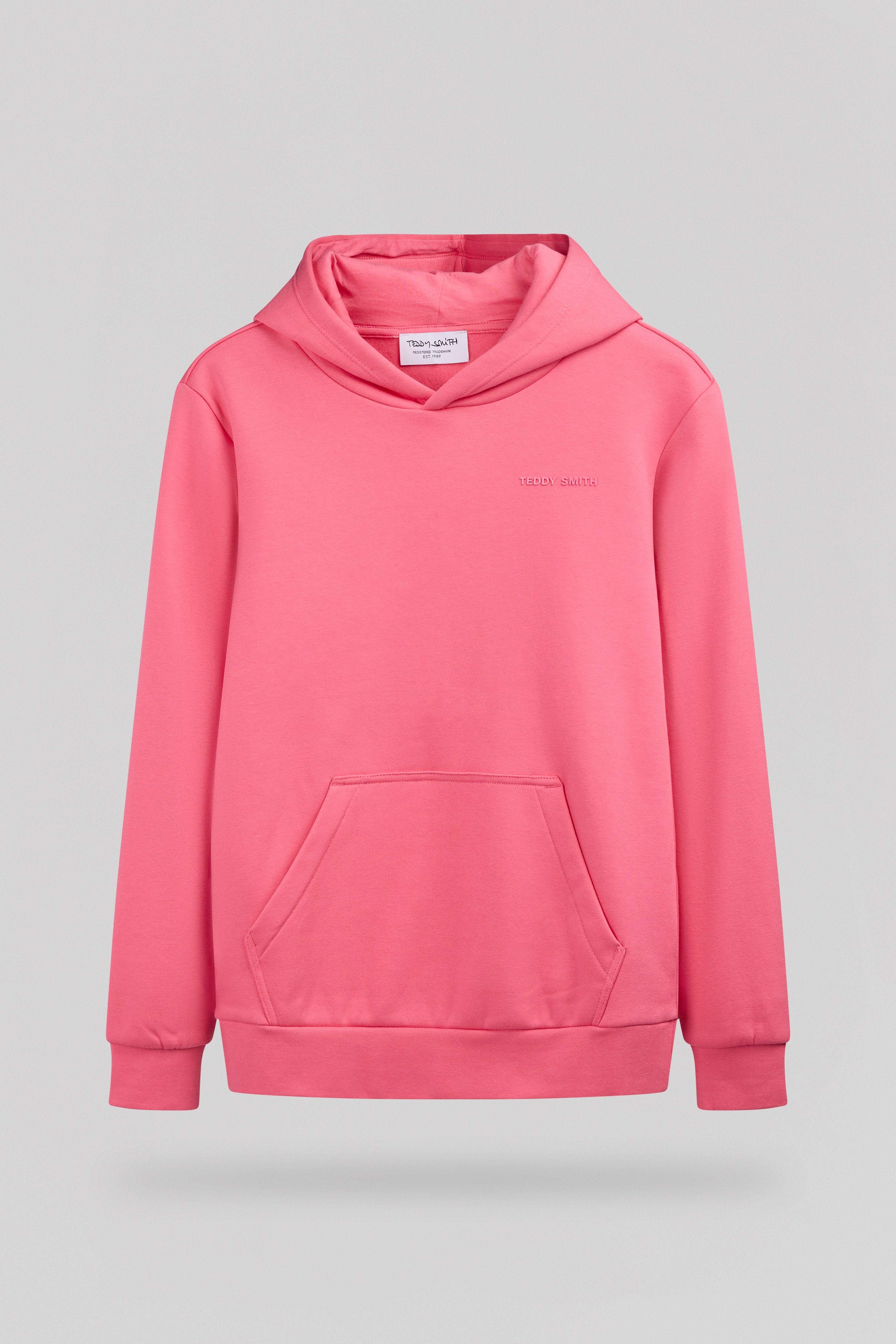 Teddy Smith S-Nark Hoody JR sweat Rose Vif molletonné