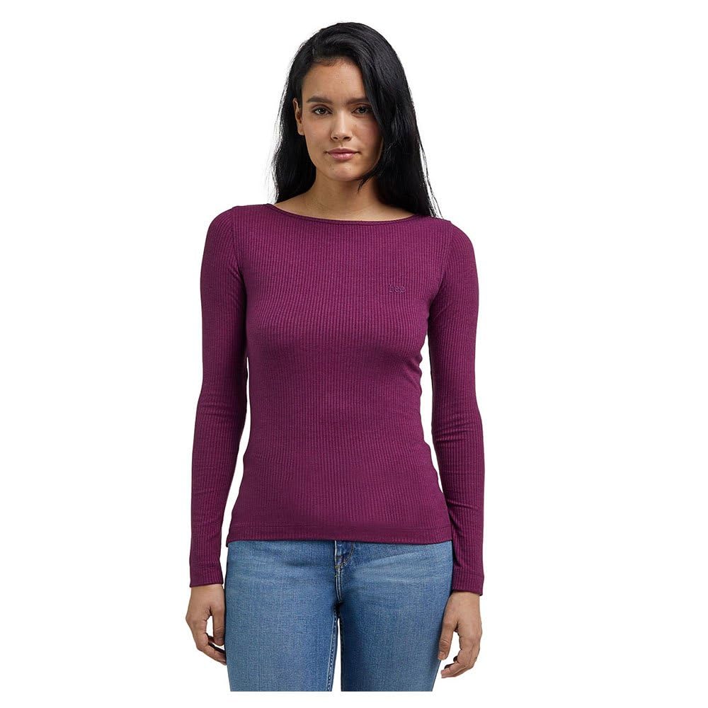 Lee LS Boat Neck Tee Slim Femme manche longue anthracite