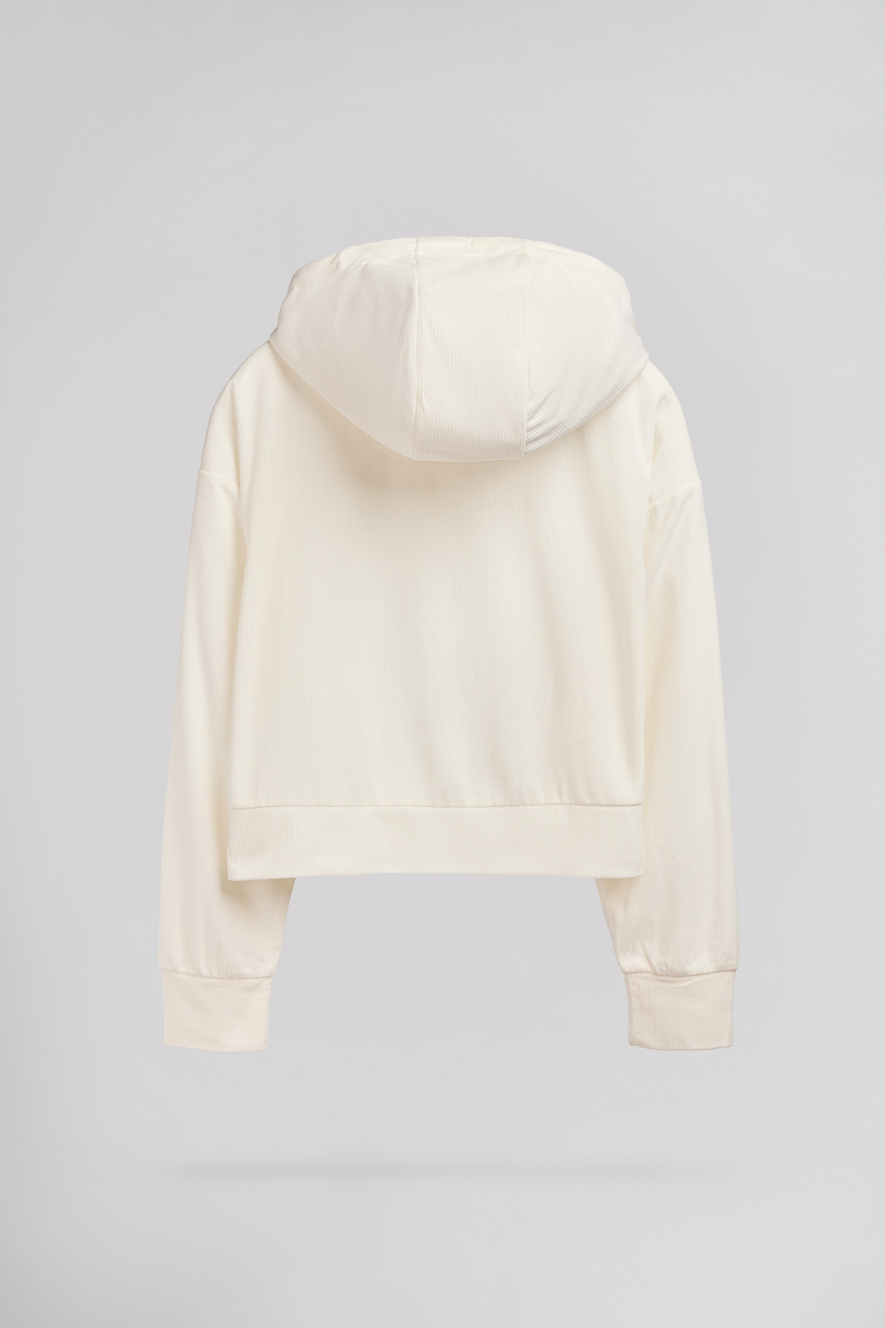 Teddy Smith S-Velt Hoody sweat crop velours blanc