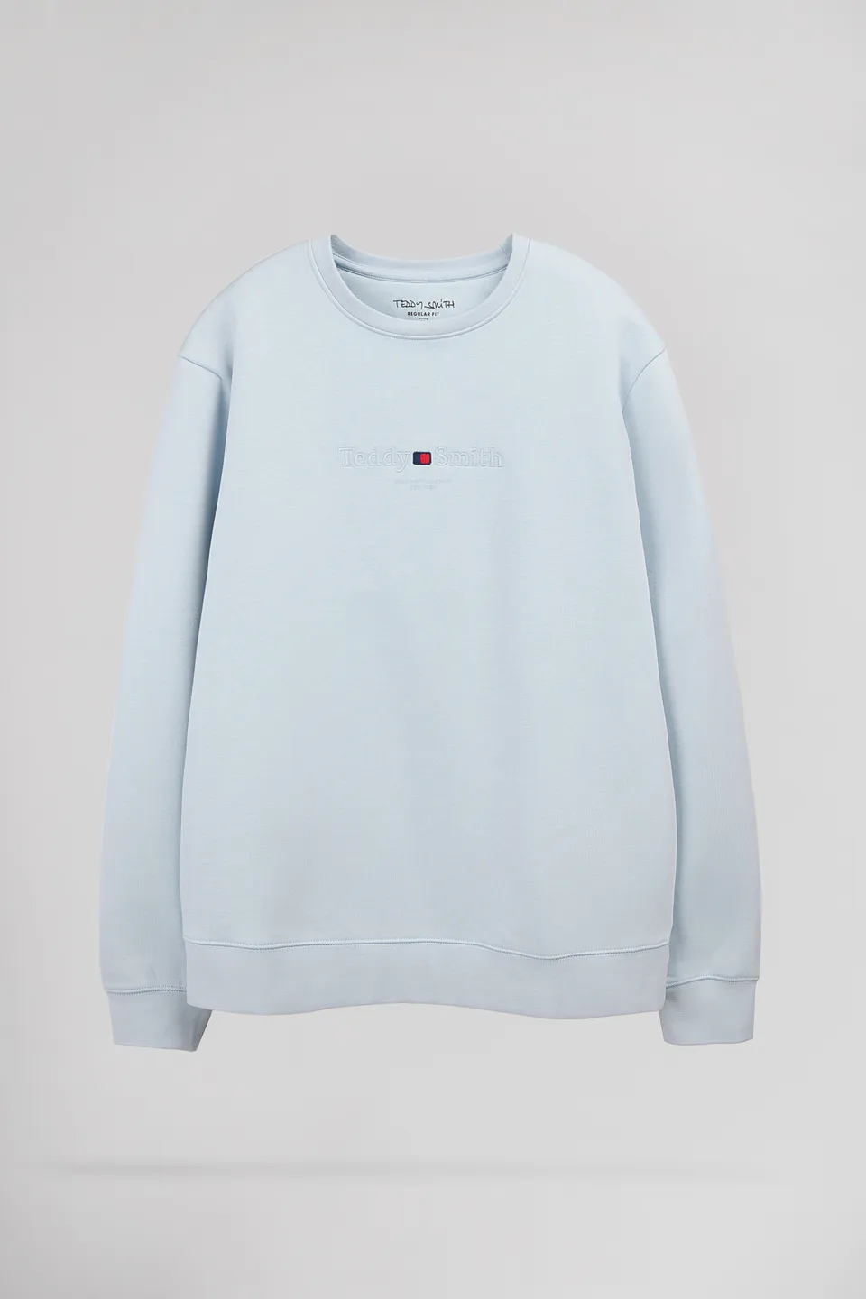 Teddy Smith S-Jim sweat col rond bleu pastel homme