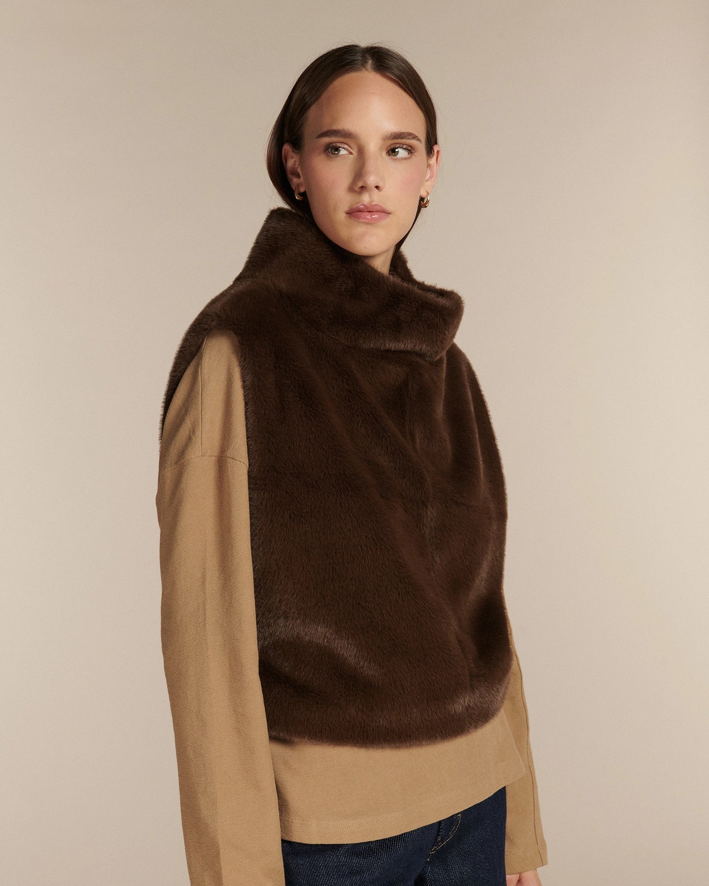 Labdip Beaumont Mink Paddington plastron fausse fourrure