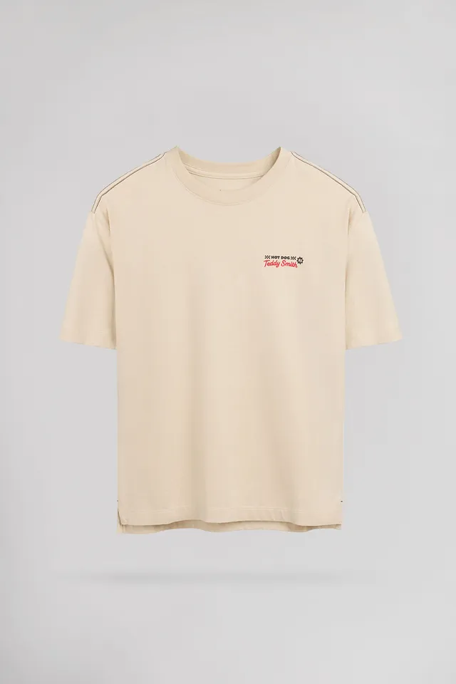 Teddy Smith T-Shade t-shirt garçon beige clair coton