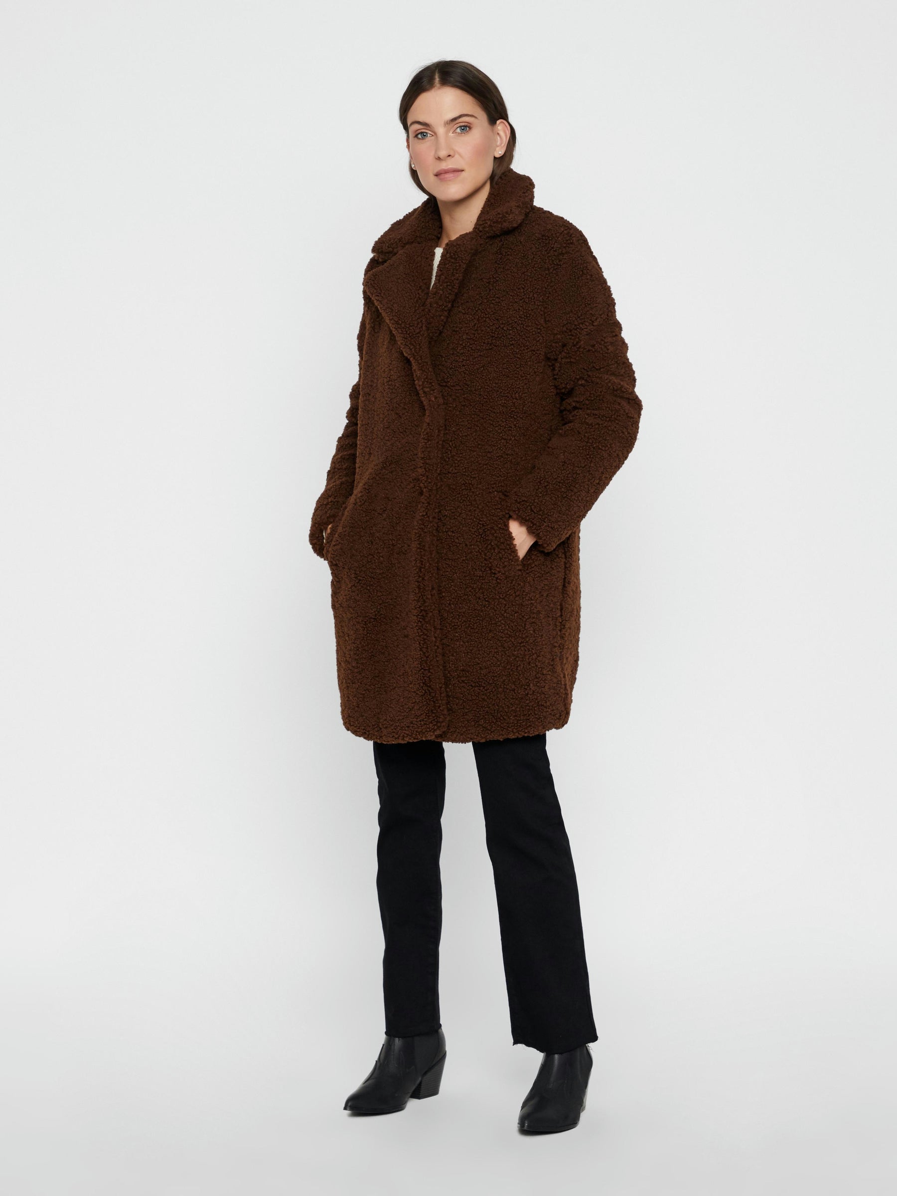 Noisy May manteau teddy fausse fourrure coupe loose