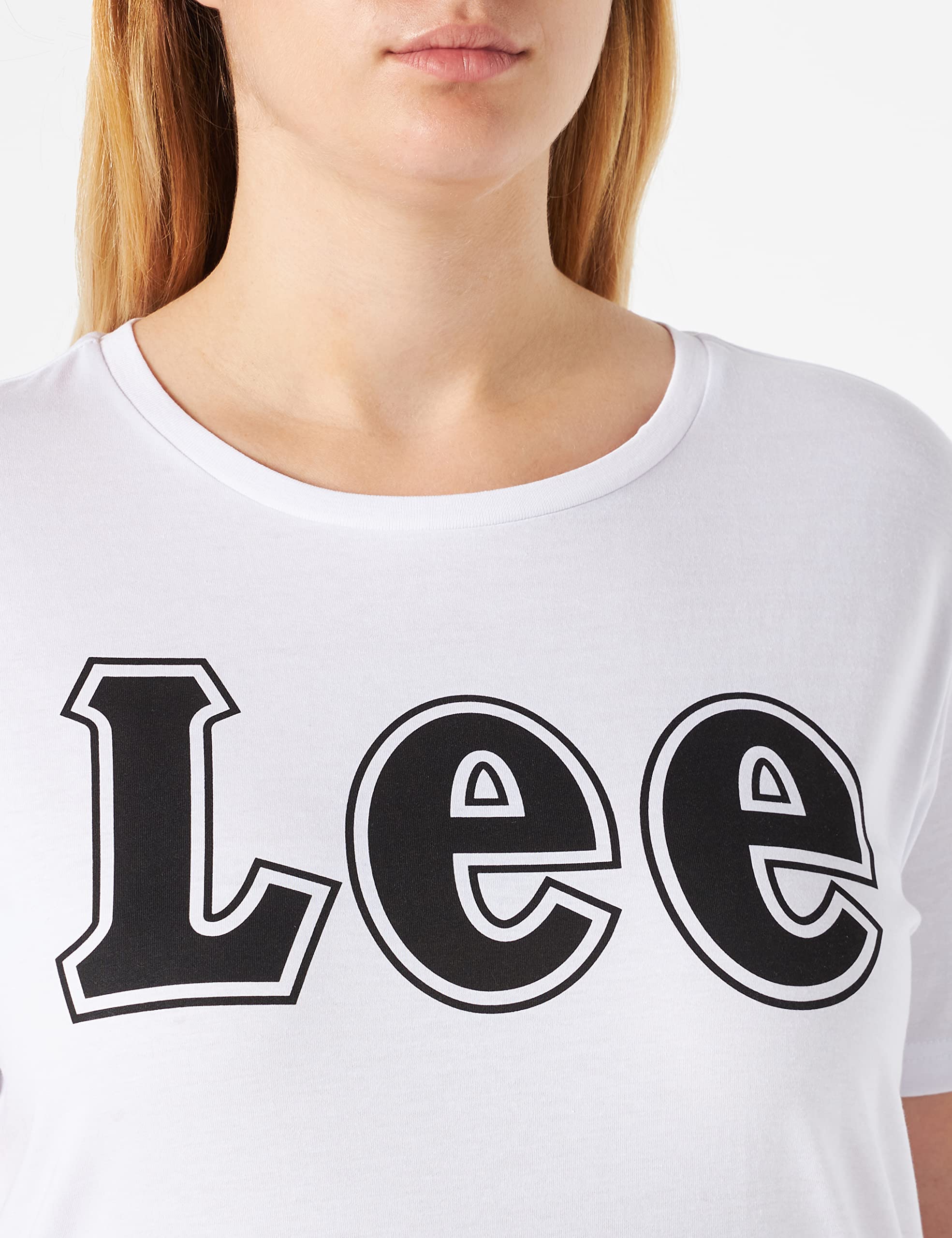 Lee Logo Tee t-shirt droit blanc logo imprimé